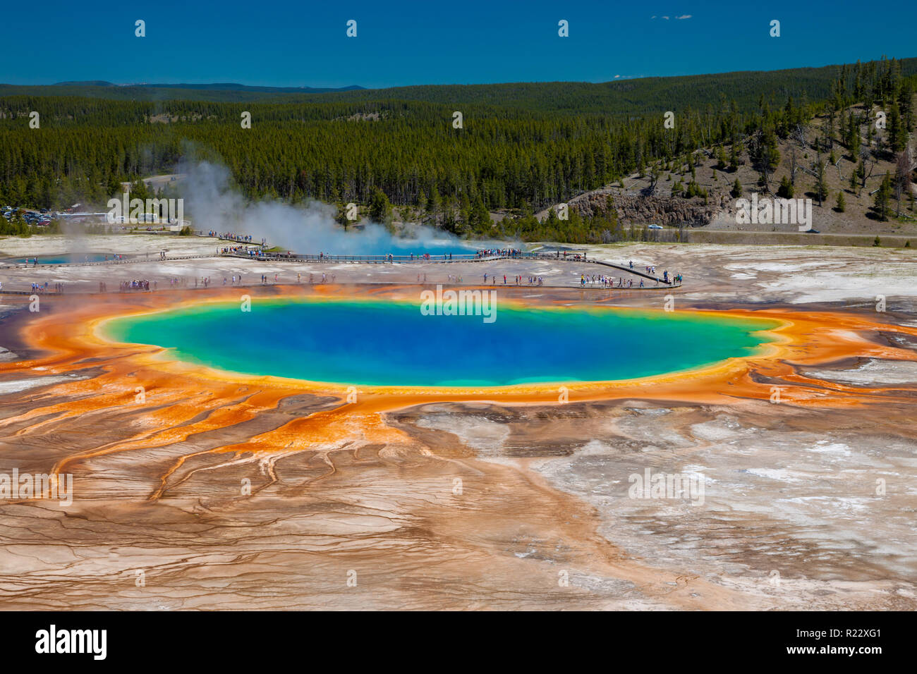 The Grand Prismatic Spring in Yellowstone National Park, USA Stock Photo