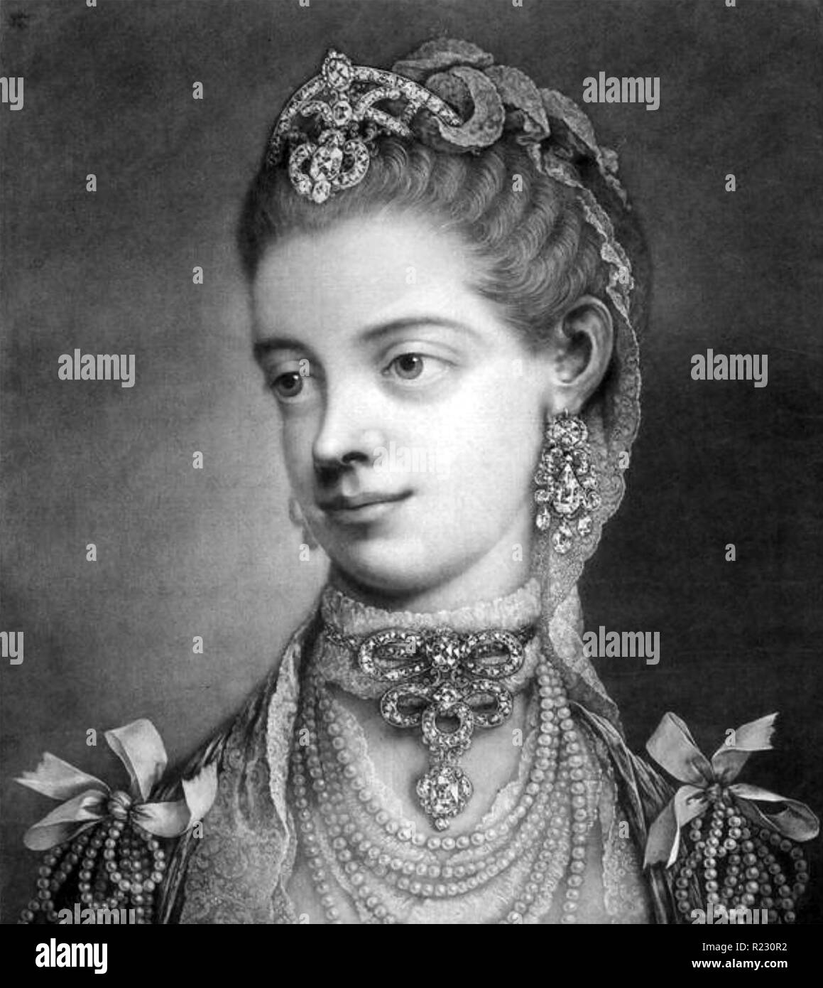 CHARLOTTE OF MECKLENBURG-STRELITZ (1744-1818) wife of King George III Stock Photo