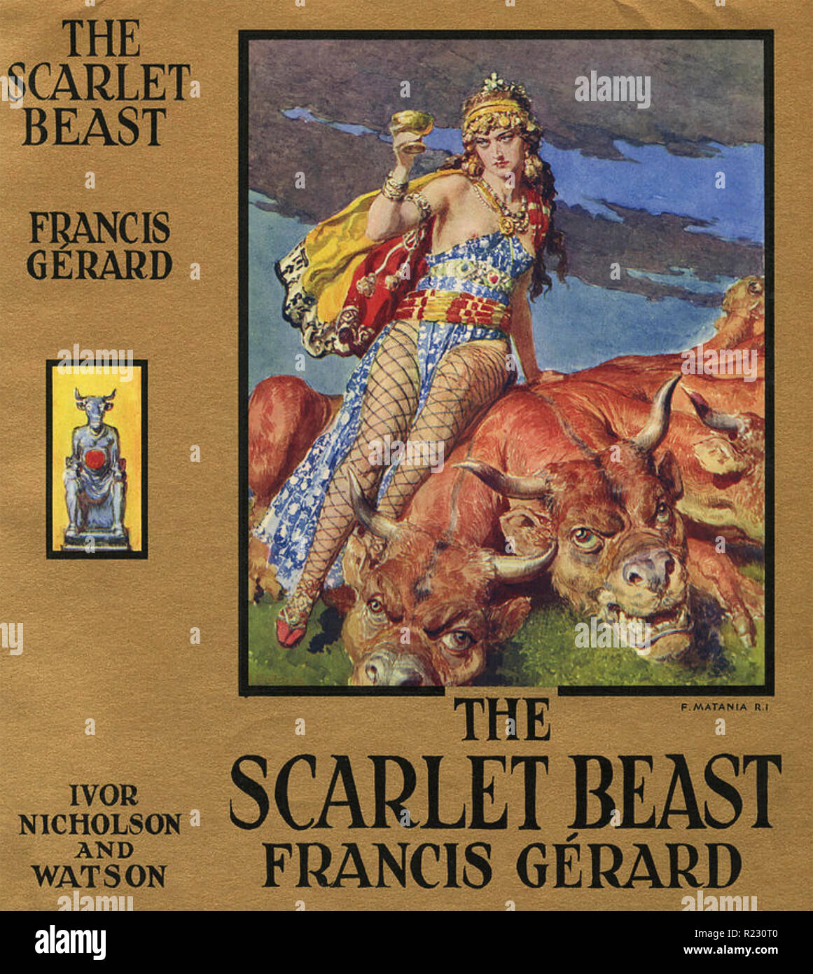 THE SCARLET BEAST Cover of a 1934 novel by Francis Gerard Stock Photo