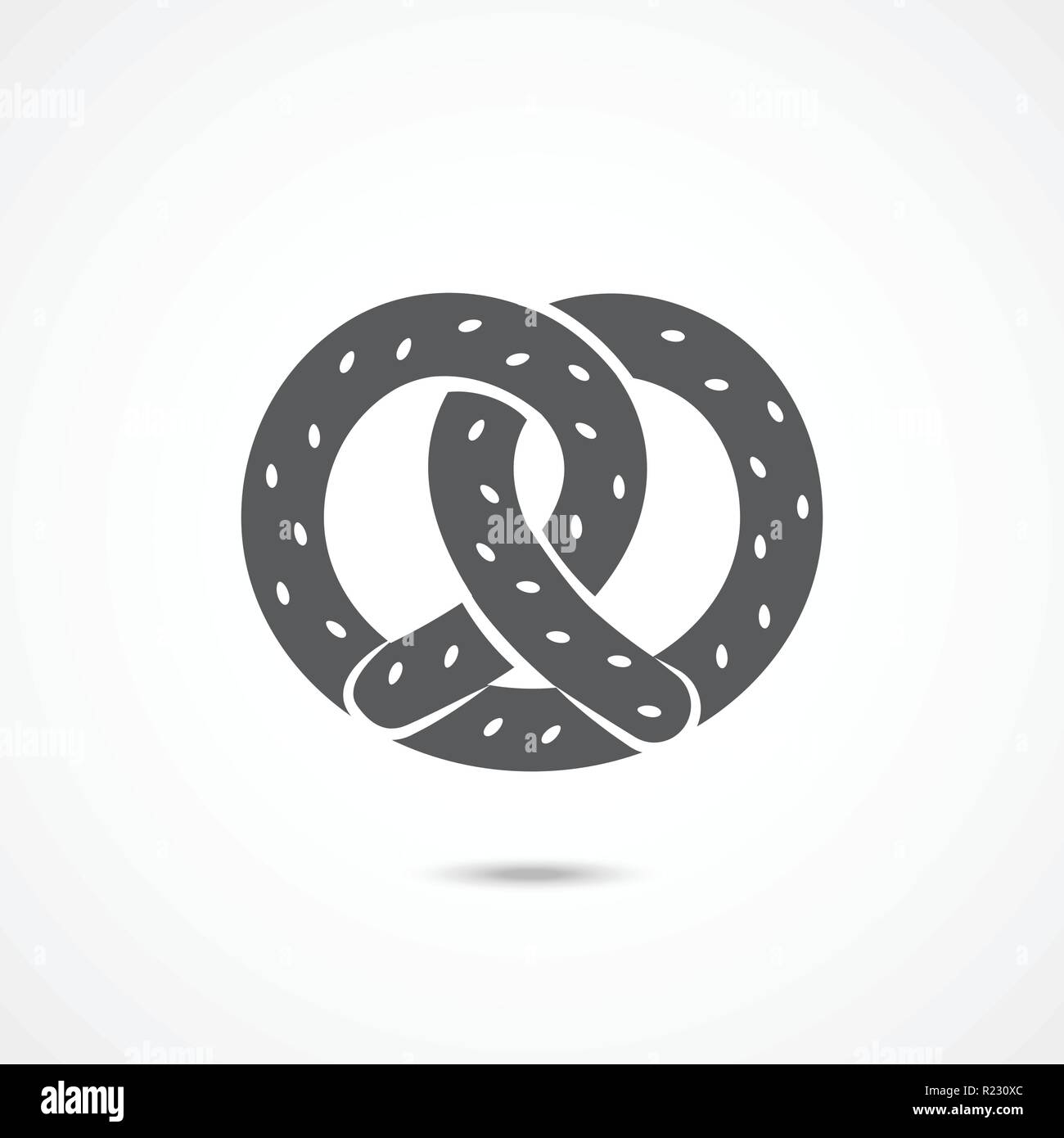 Pretzel flat icon Stock Vector