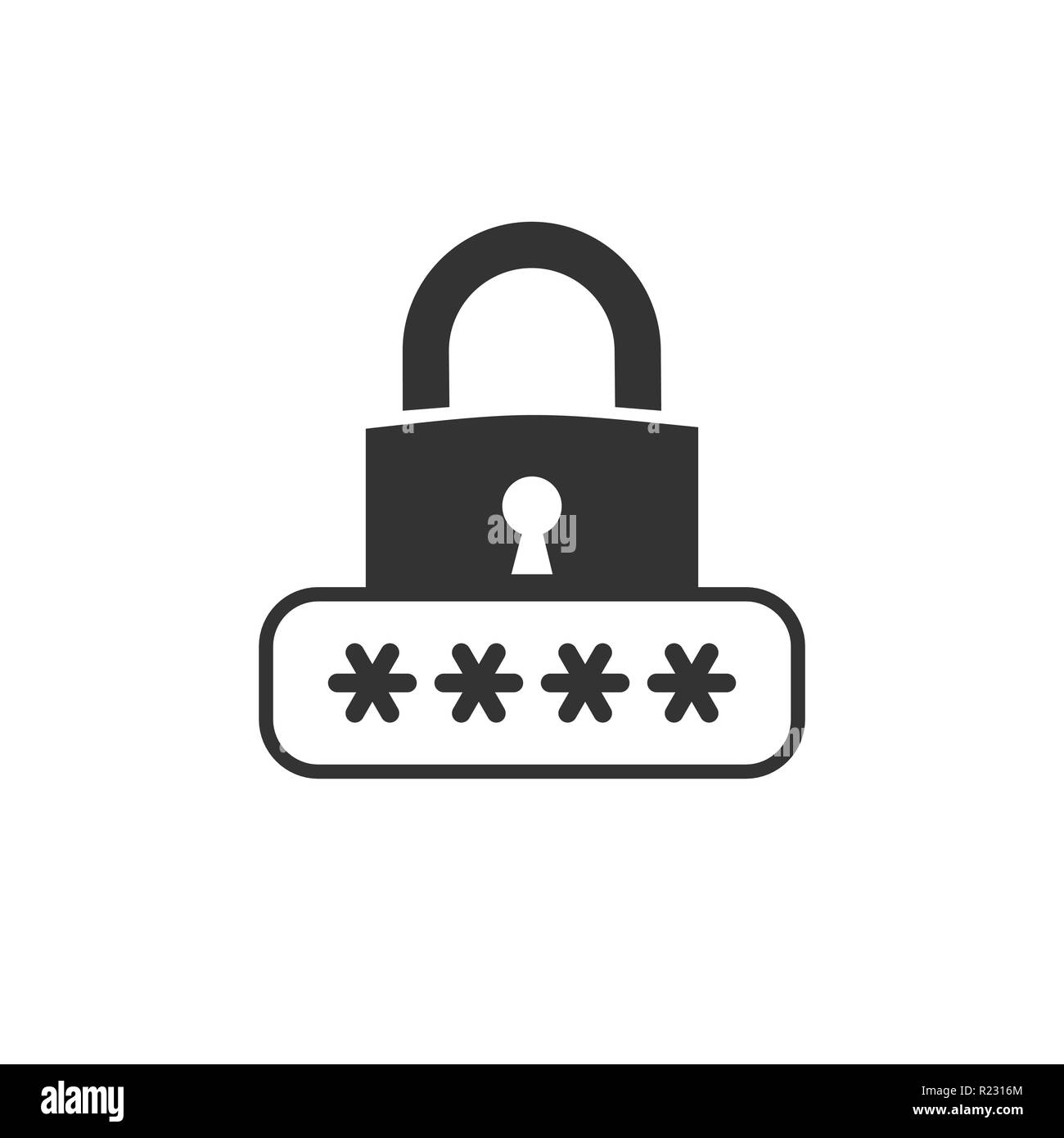 Lock, login, password, safe security icon Vector illustration flat Stock Vector