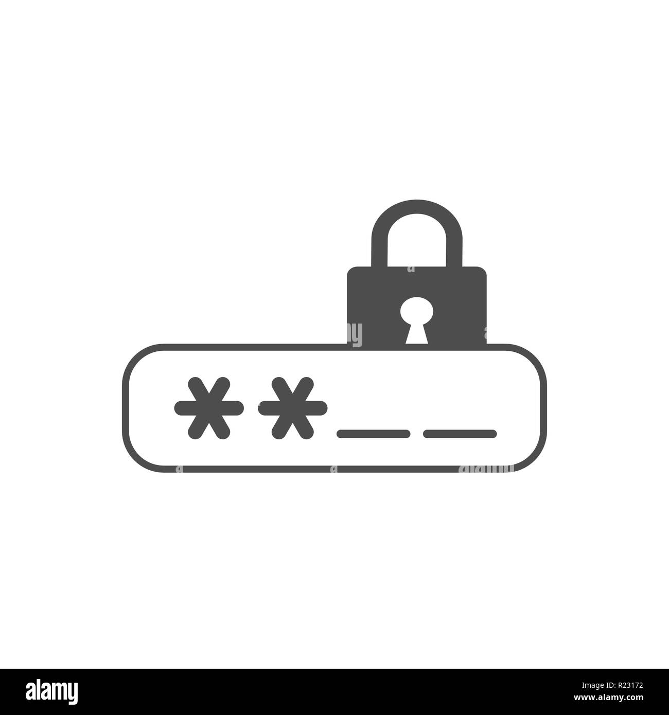 Lock, login, password, safe security icon Vector illustration flat