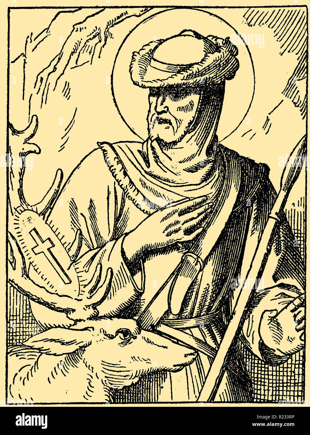 St. Hubert or Hubert, of Maastricht, patron saint of hunting