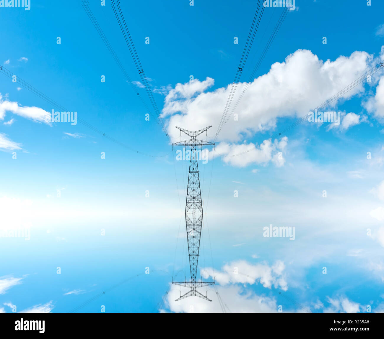 high voltage post.High-voltage tower sky background Stock Photo - Alamy
