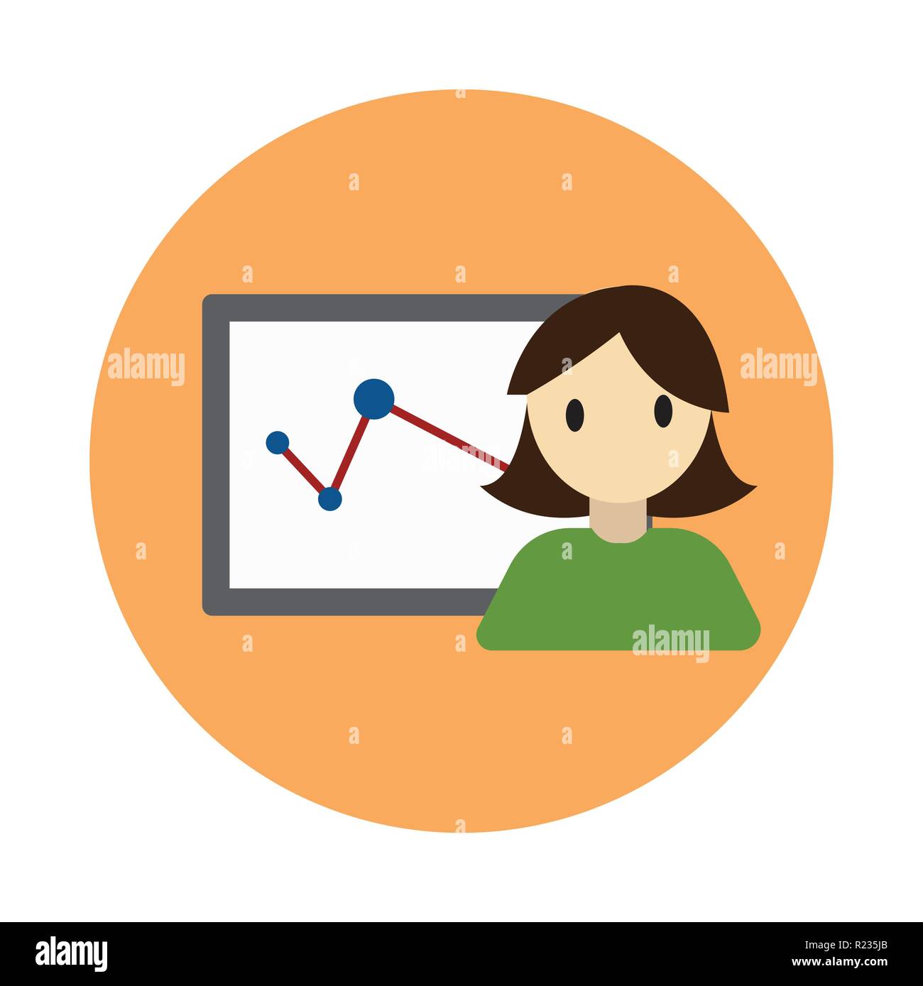 Coworking diagram flat on white background icon Stock Vector Image ...
