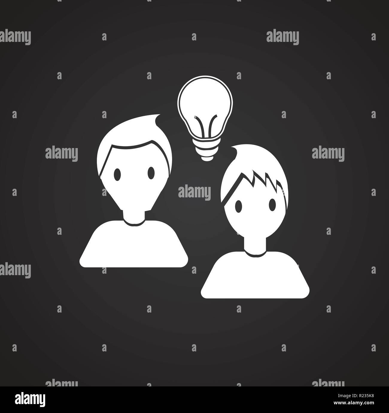 Coworking idea bulb on black background icon Stock Vector Image & Art ...