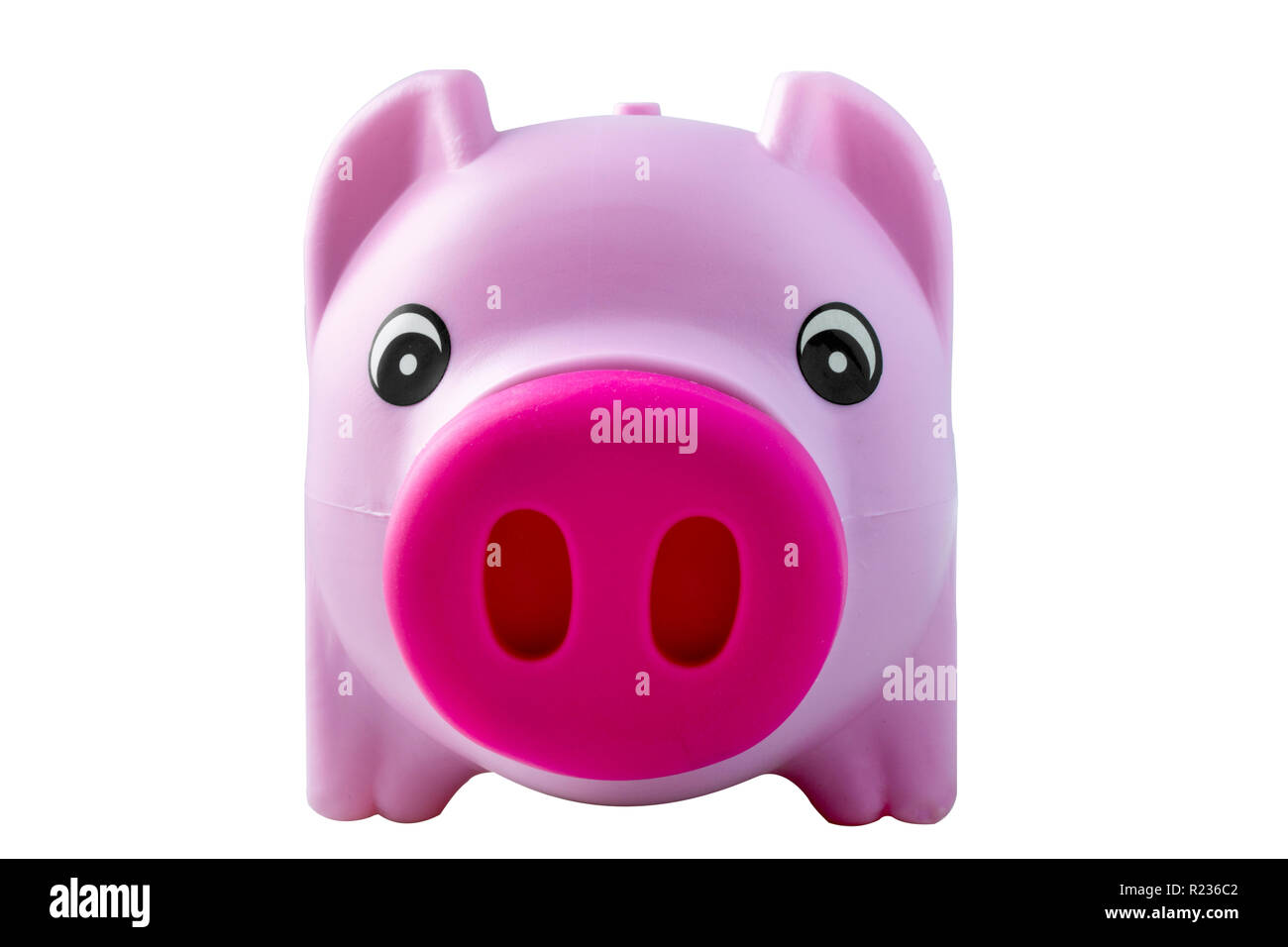 pink piggy bank isolated on white background Stock Photo - Alamy