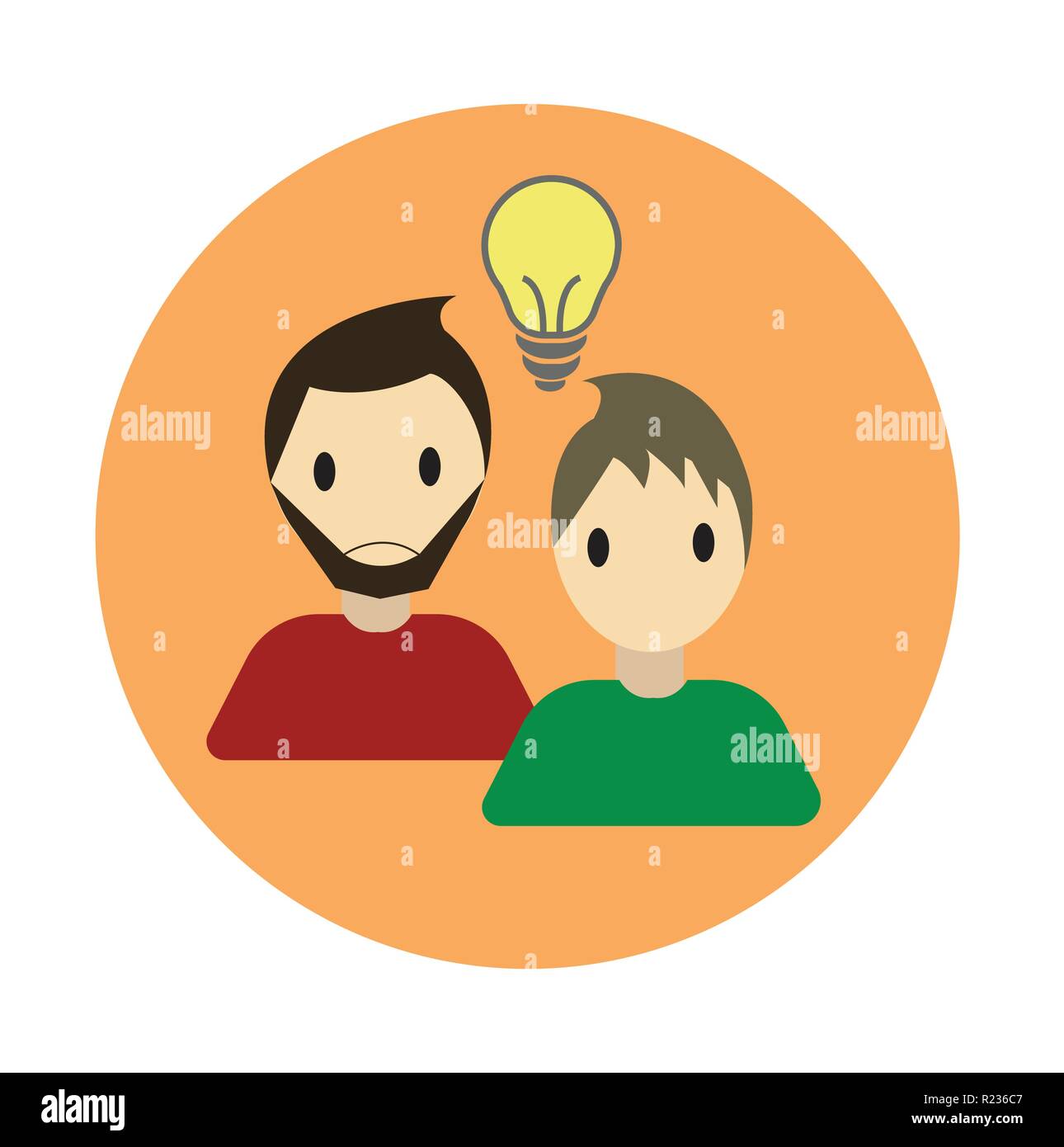 Coworking idea bulb flat on white background Stock Vector Image & Art ...