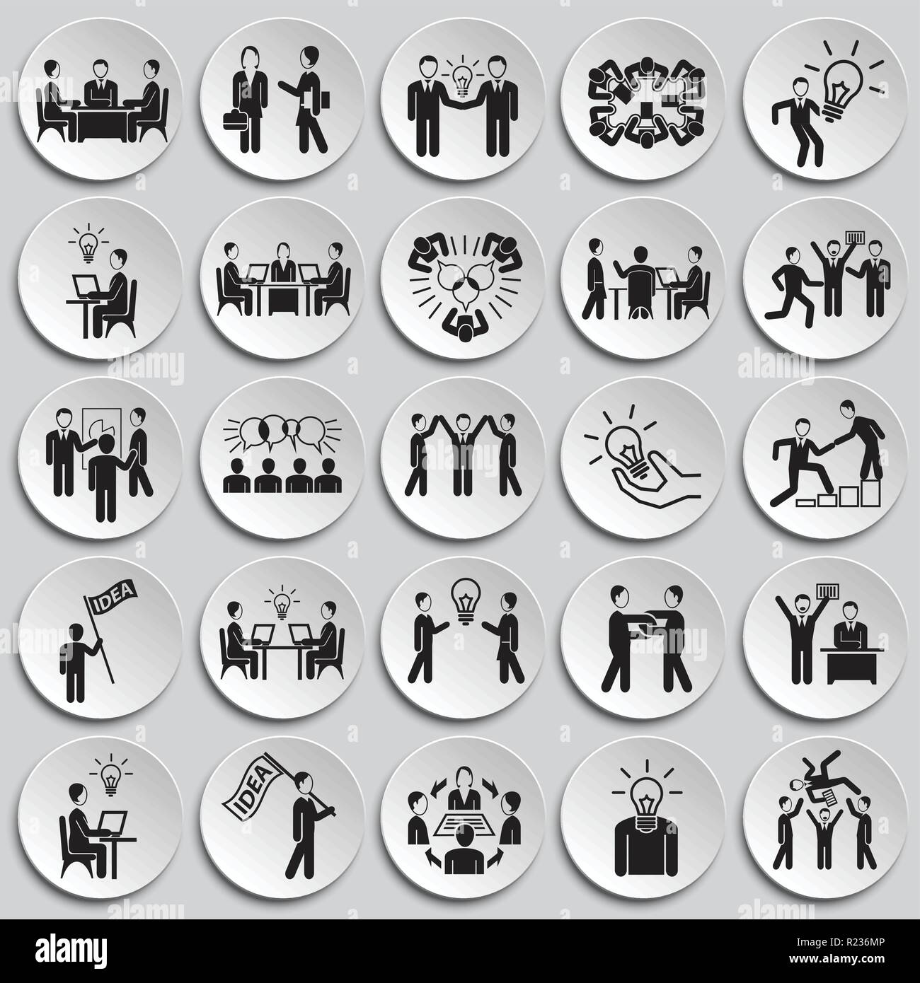 Coworking set on plates background Stock Vector Image & Art - Alamy