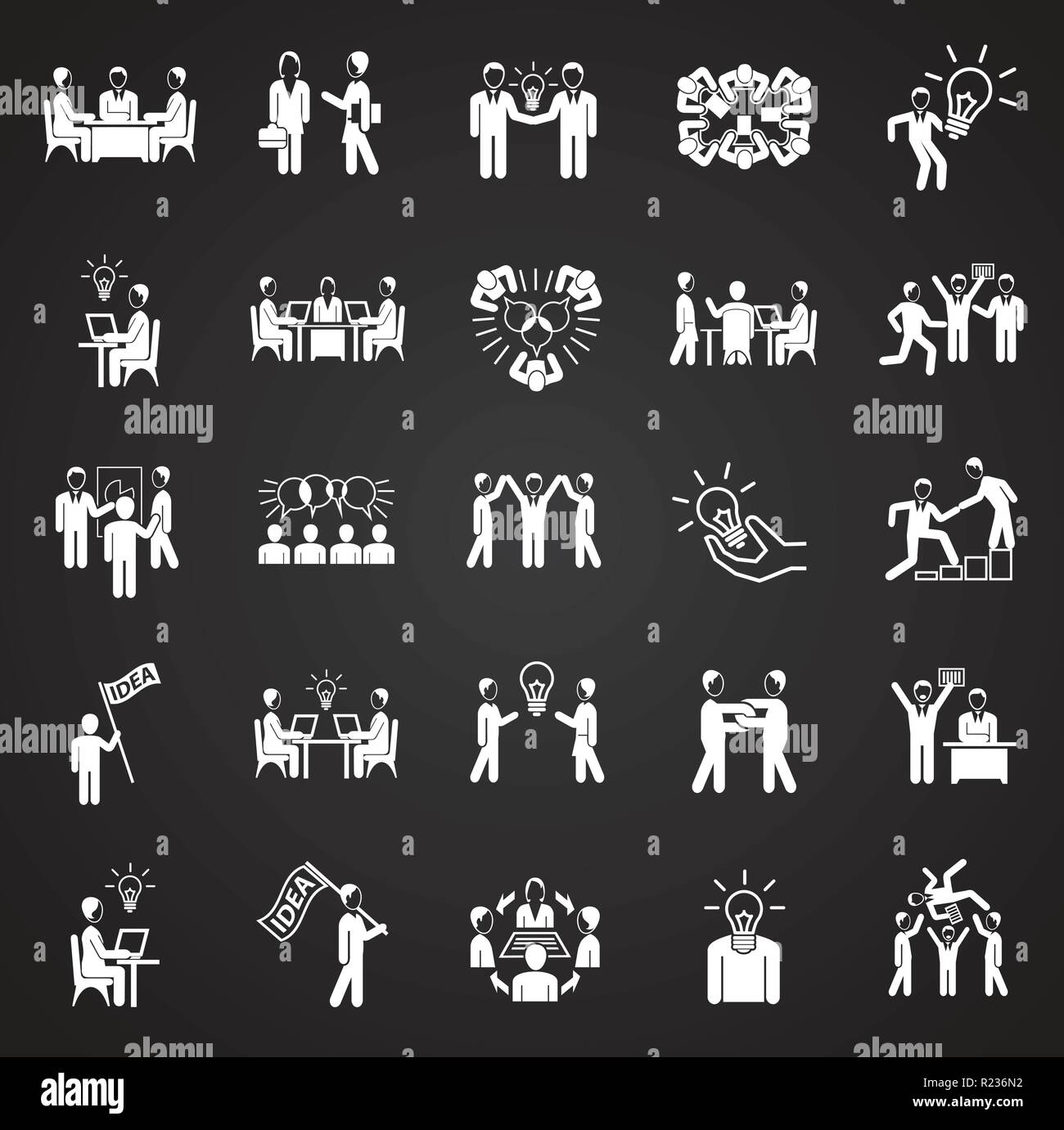 Coworking set on white black background Stock Vector Image & Art - Alamy