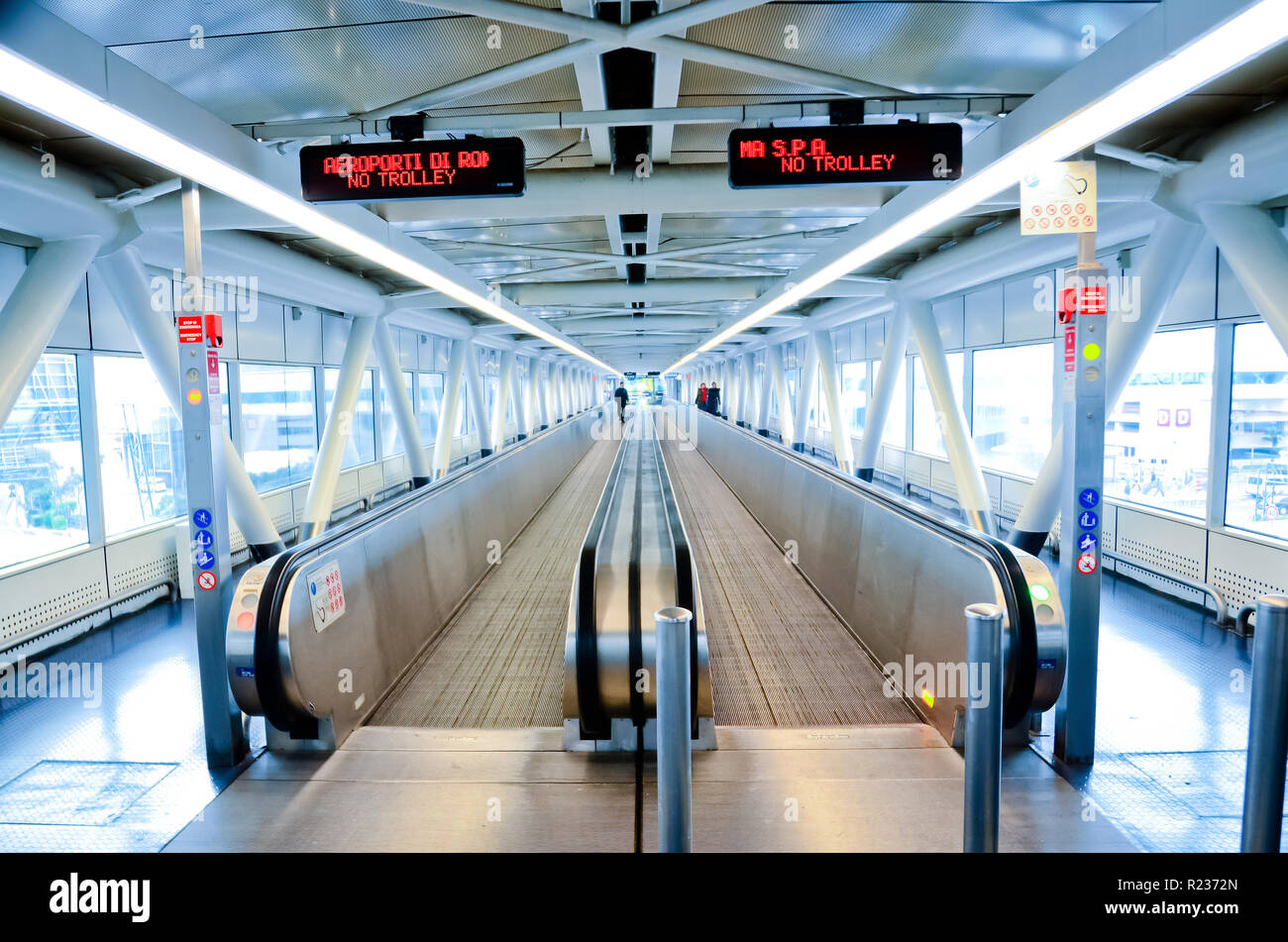 FCO Rome Fiumicino Leonardo da Vinci airport terminal interiors Stock Photo Alamy
