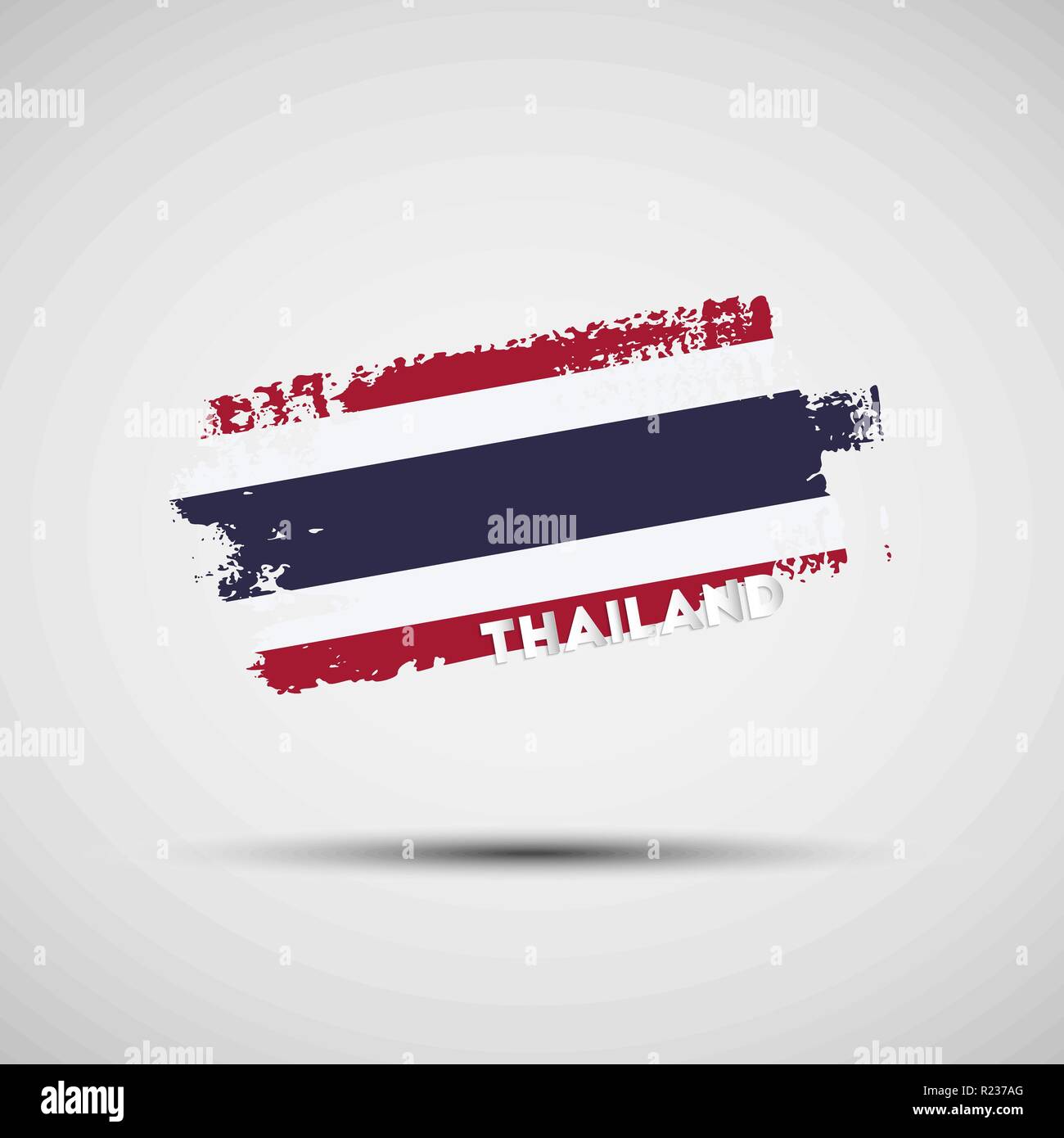 Flag of Thailand. Vector illustration of grunge brush stroke with Thai national flag colors for your graphic and web design Stock Vector