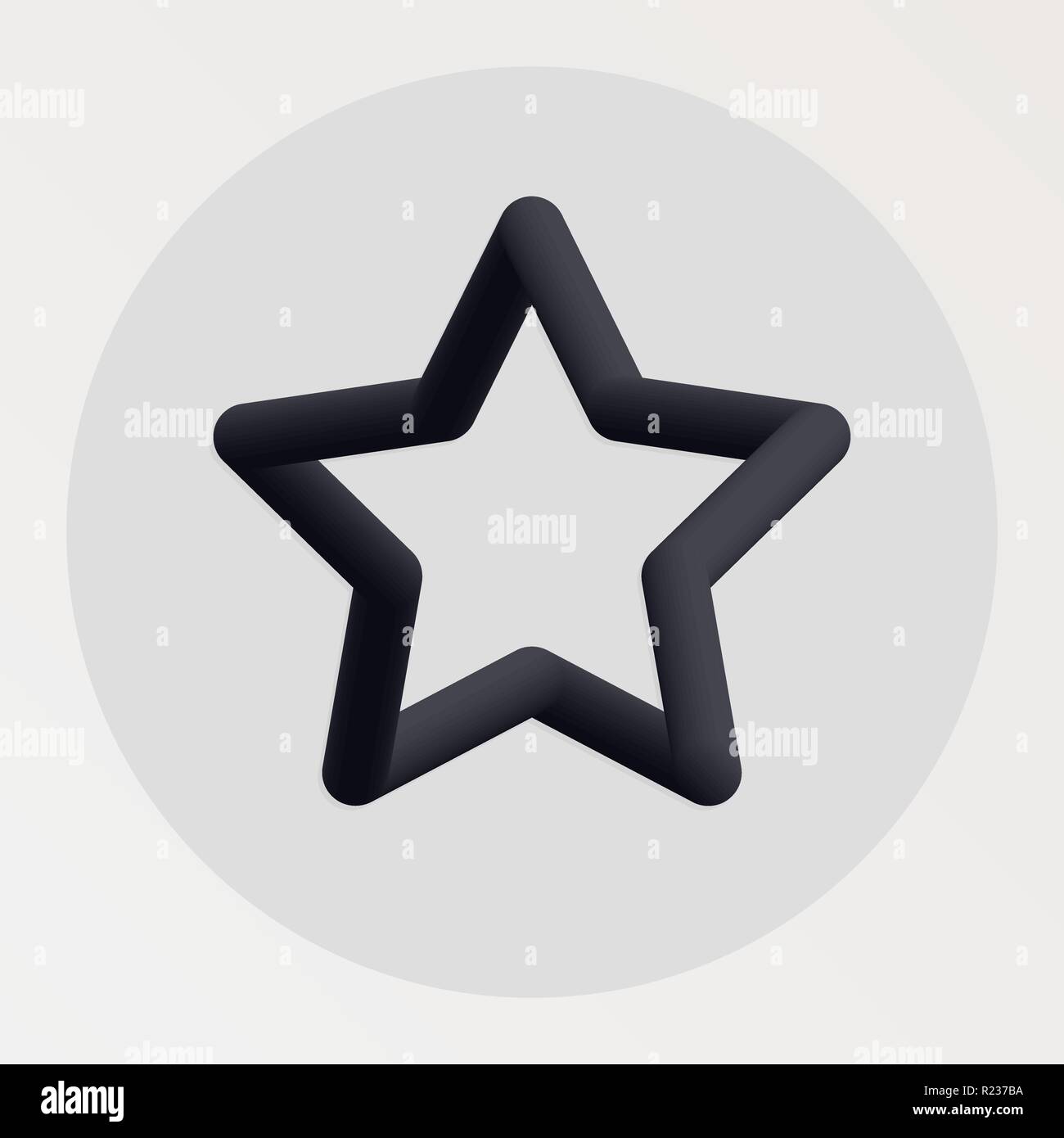 Star blended bold black line icon. Vector illustration of star shape fluid pictogram in a circle over white background for your graphic and web design Stock Vector