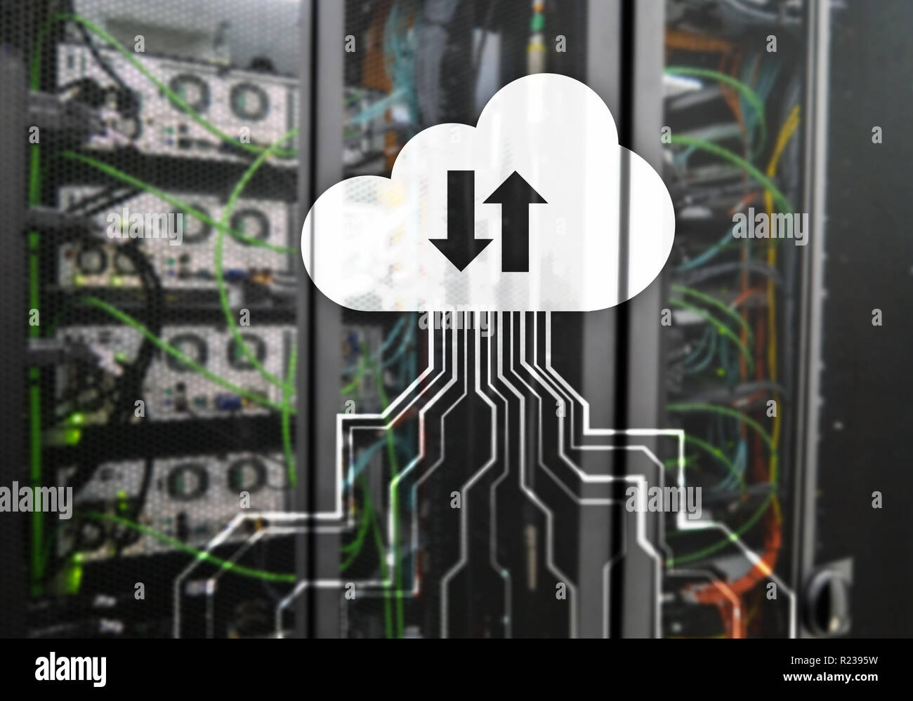 CLoud server and computing, data storage and processing. Internet and ...