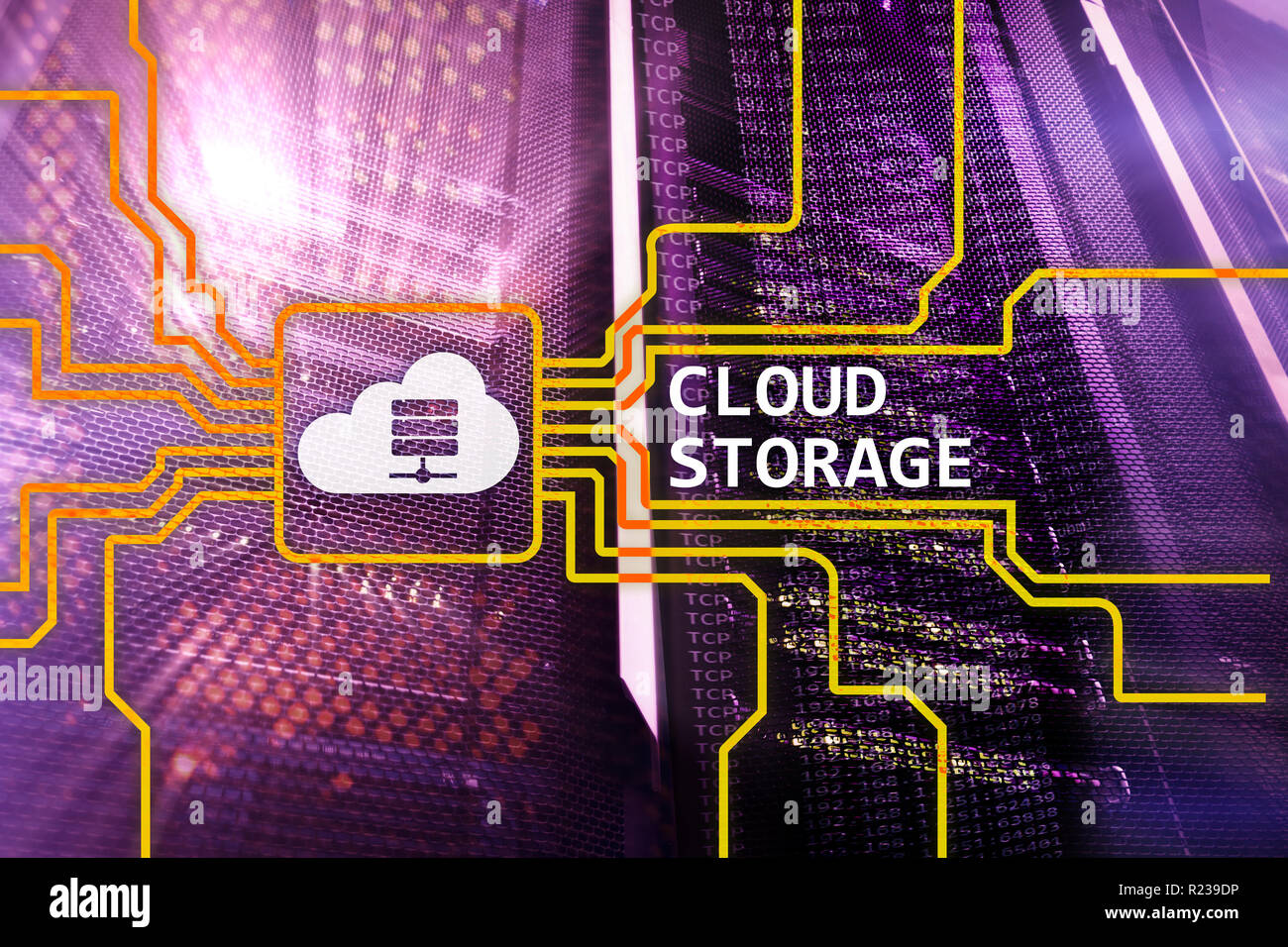 Cloud data storage concept on server room background Stock Photo Alamy