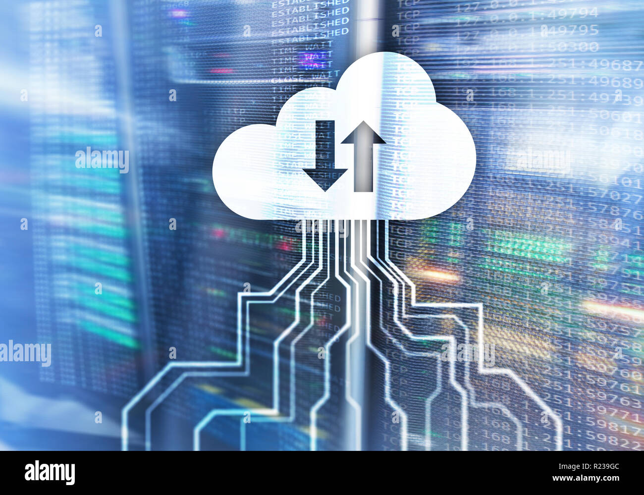 CLoud server and computing, data storage and processing. Internet and ...