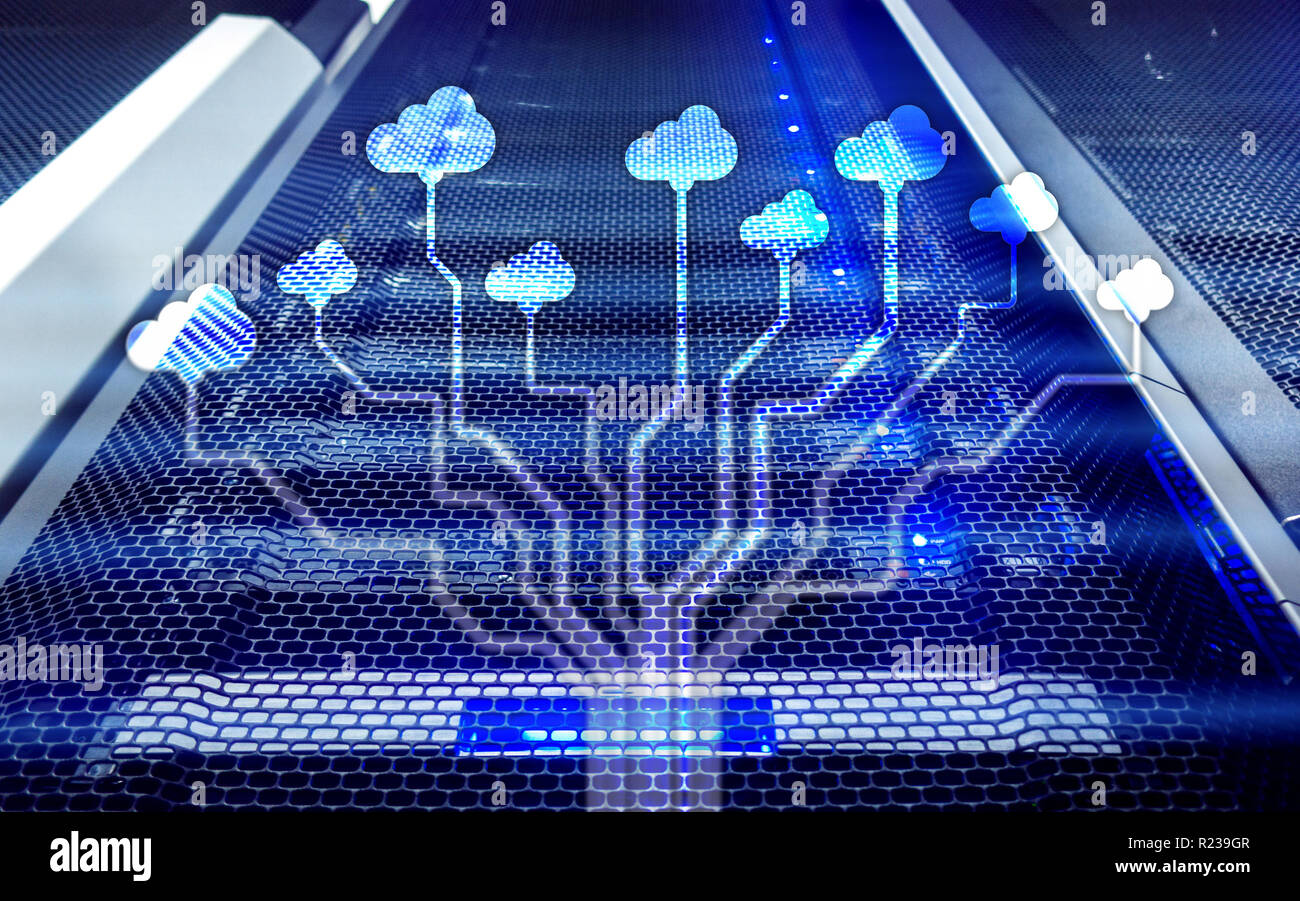 CLoud server and computing, data storage and processing. Internet and ...