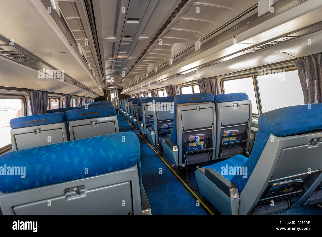 Interior Of Amtrak Rail Car Usa Stock Photo 225037667 Alamy