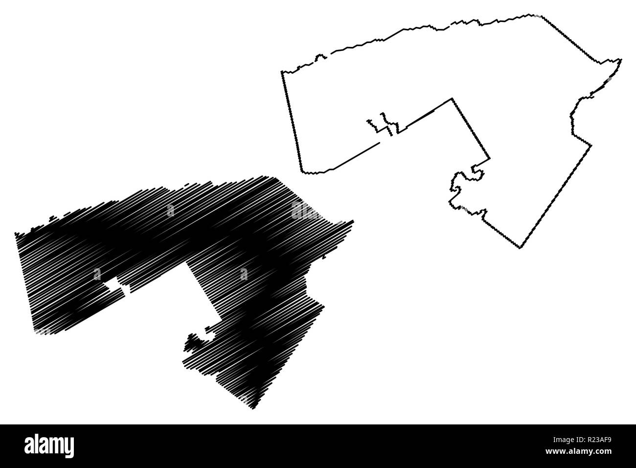 Islamabad (Province of Pakistan, Islamic Republic of Pakistan, Administrative units and Districts of Pakistan) map vector illustration, scribble sketc Stock Vector