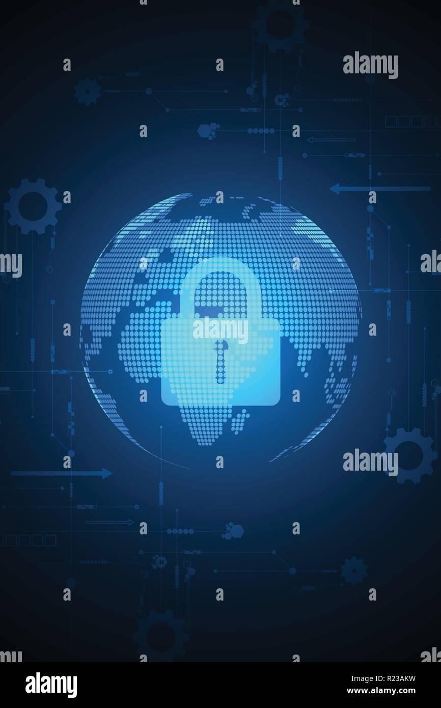 Vector abstract background technology security of the future world ...