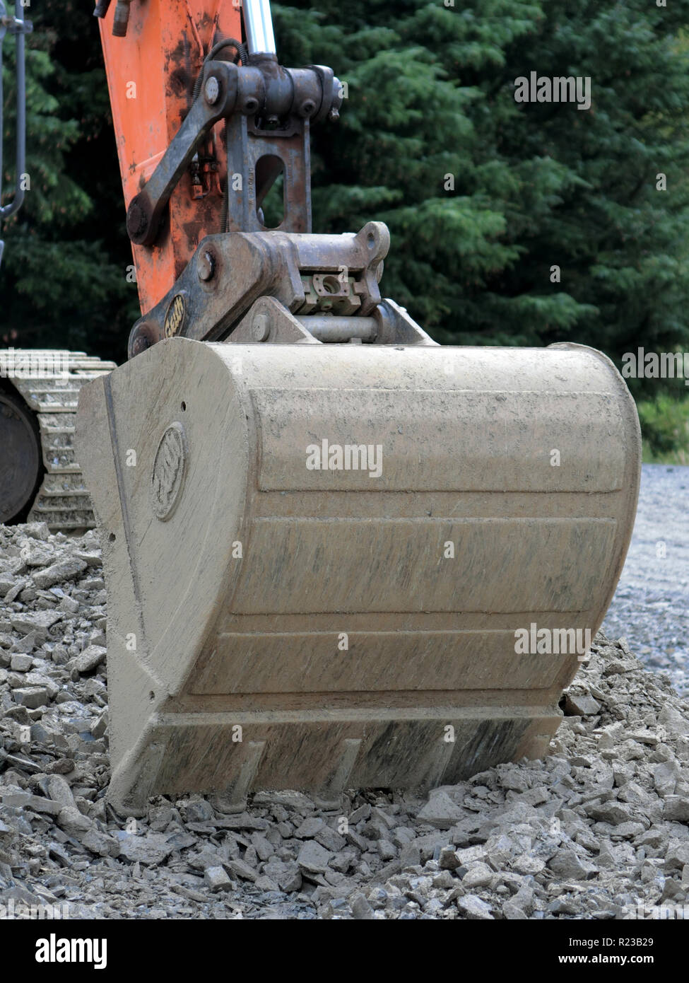 Mechanical Digger Bucket in a Stone Quarry, UK Stock Photo Alamy