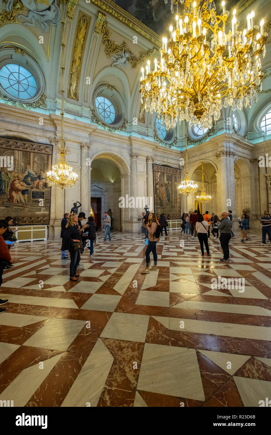 Inner rooms at the Royal palace, Palacio Real, in Madrid, Spain Stock Photo  - Alamy