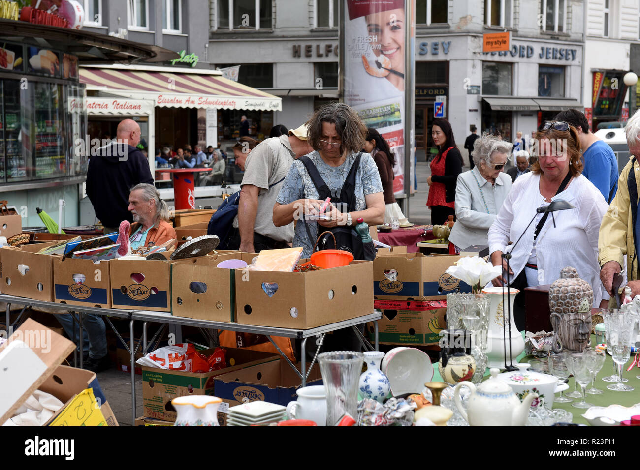 Flea market steet markets Vienna, Austria Stock Photo