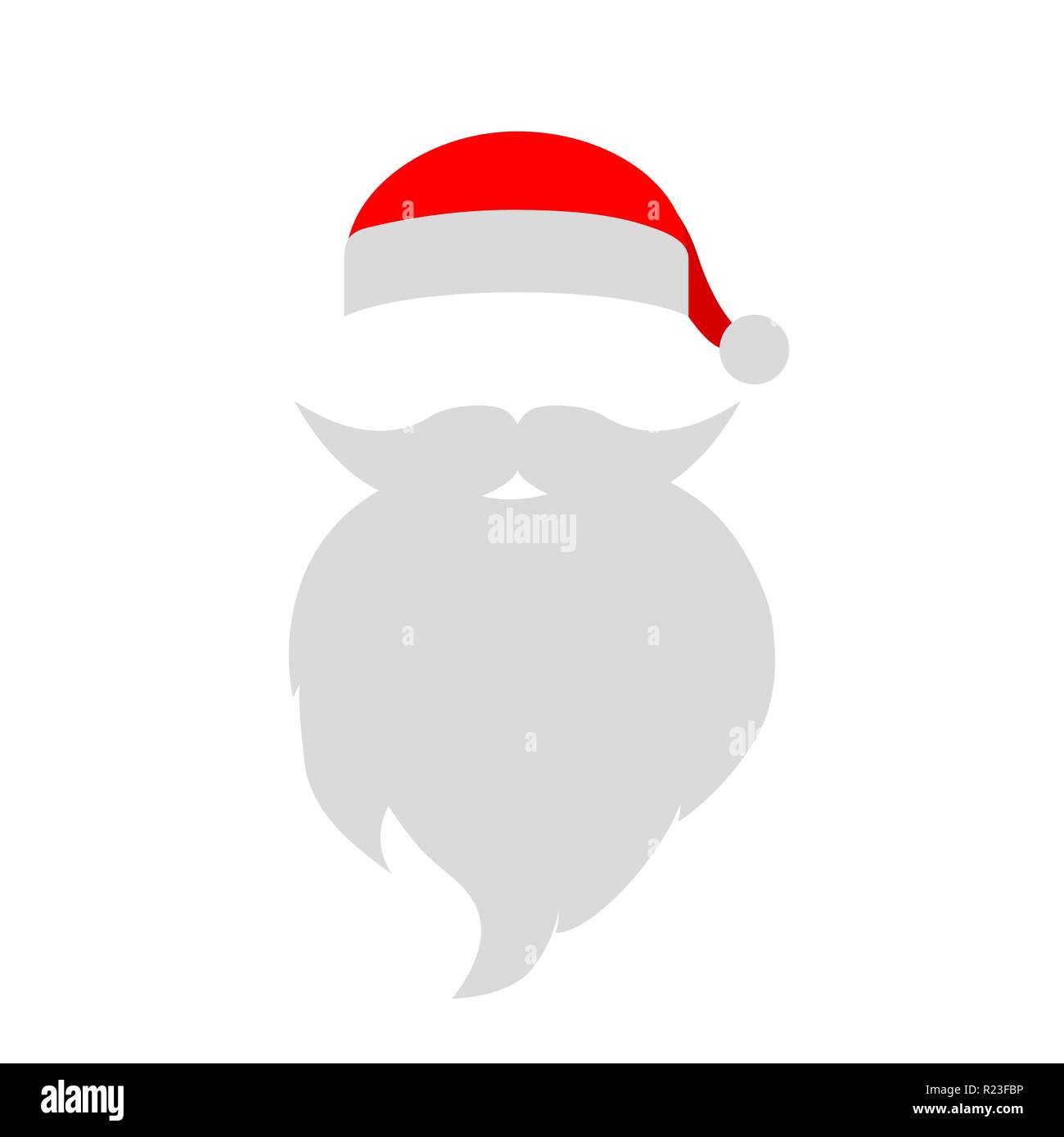 Cap and mustache with a beard of Santa Claus on a white backgrou Stock ...