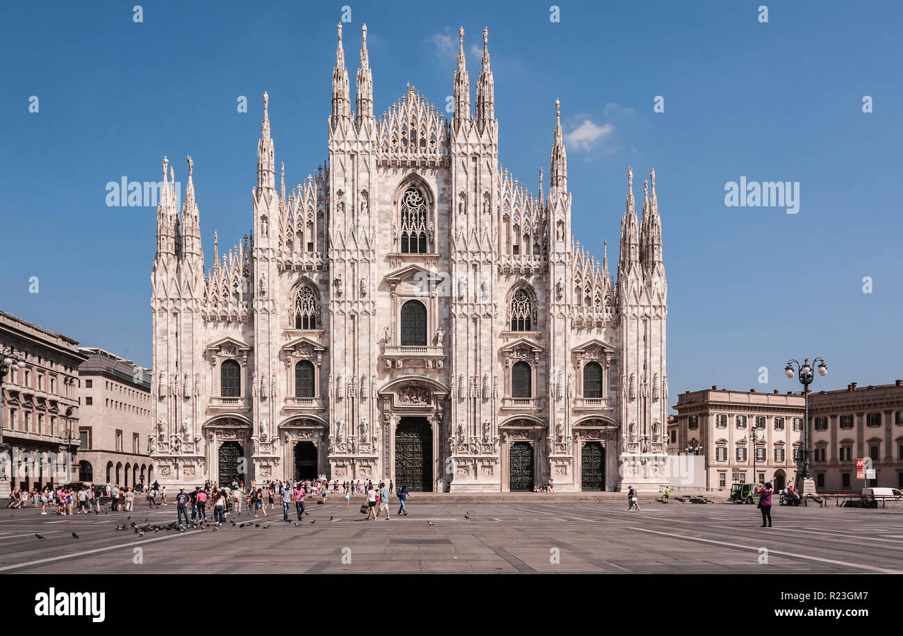 Duomo is the cathedral church of Milan, Italy Stock Photo