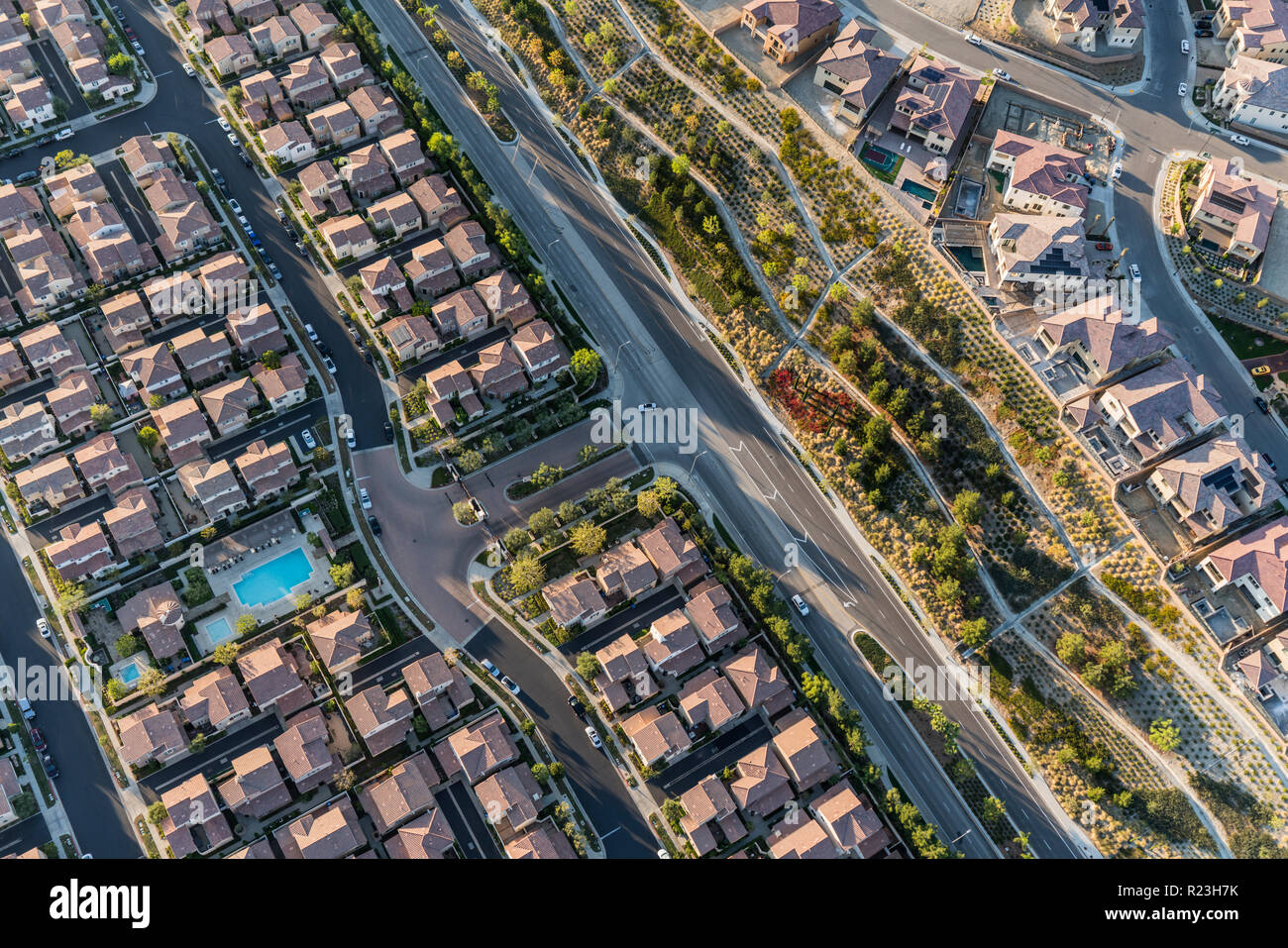 Aerial neighborhood porter ranch hi-res stock photography and images ...