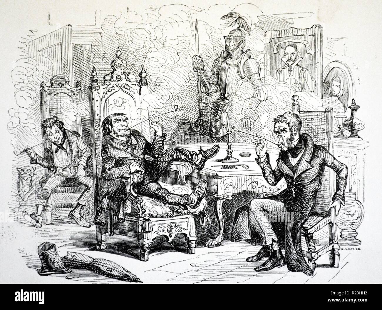 Quilp and his friends encamped in the parlour of the Old Curiosity Shop ...