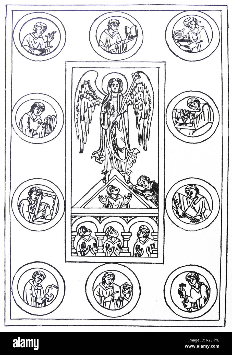 Front piece from a manuscript of St Ambrose shows the depicts the