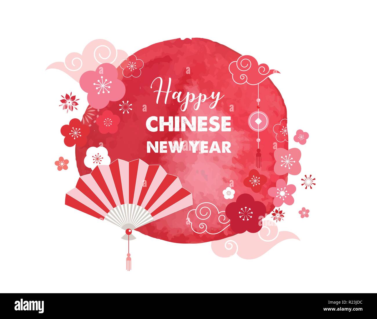 Happy Chinese New Year 19 The Year Of Pig Vector Banner Watercolor Background Template Stock Vector Image Art Alamy