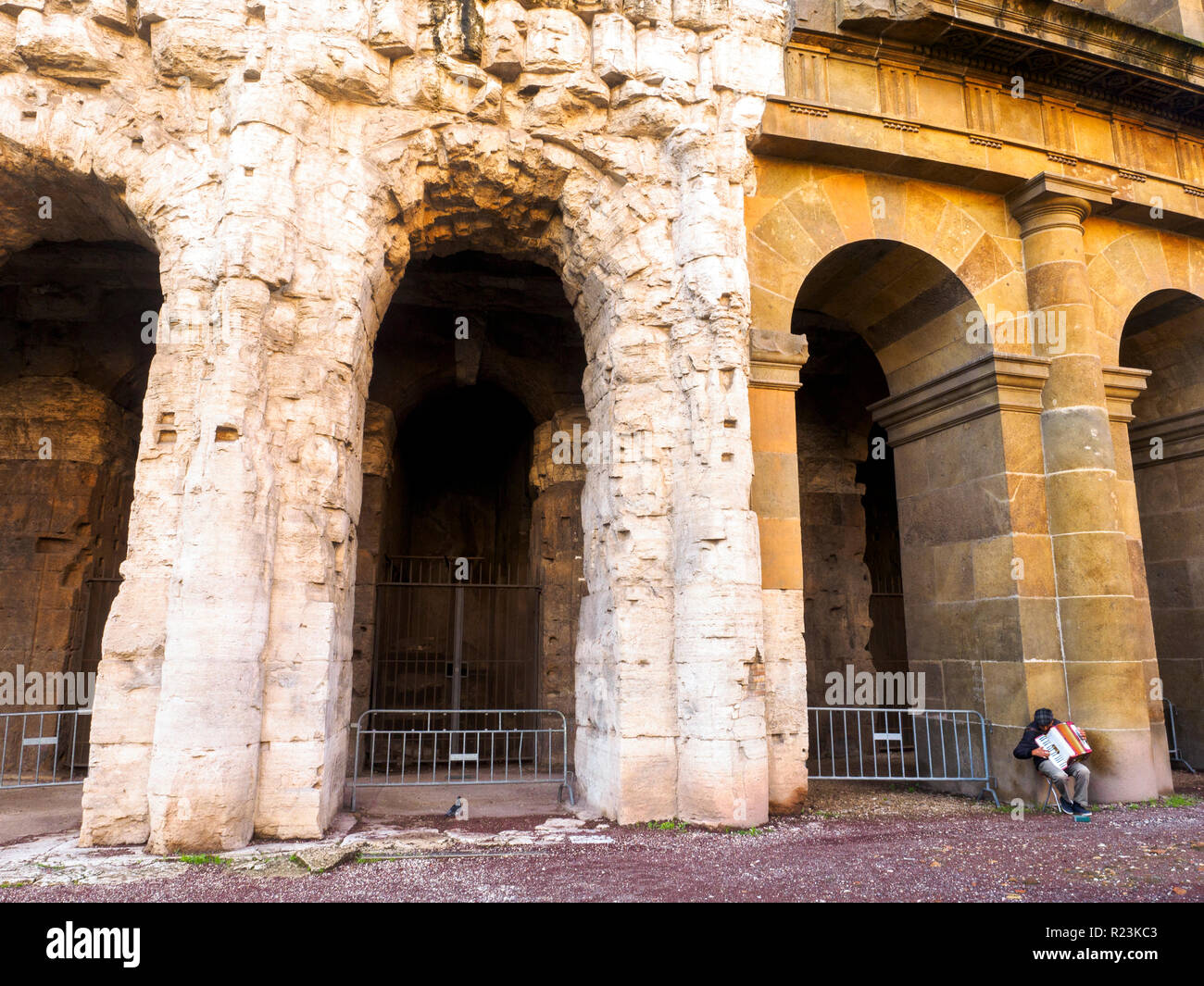 The Theatre of Marcellus (Latin: Theatrum Marcelli, Italian: Teatro di Marcello) is an ancient open-air theatre in Rome, Italy Stock Photo