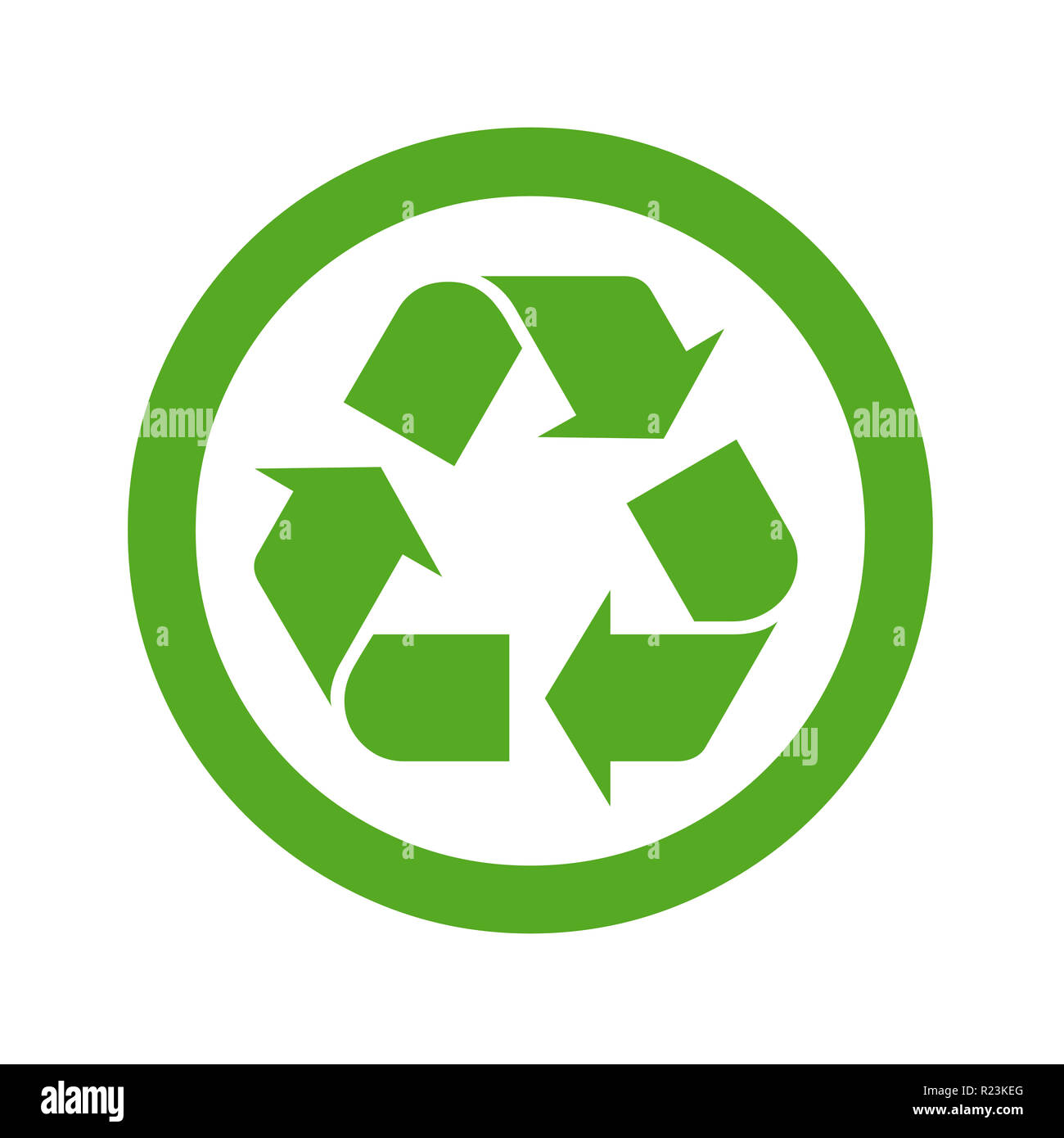 Recycle symbol icon with a white background Stock Photo