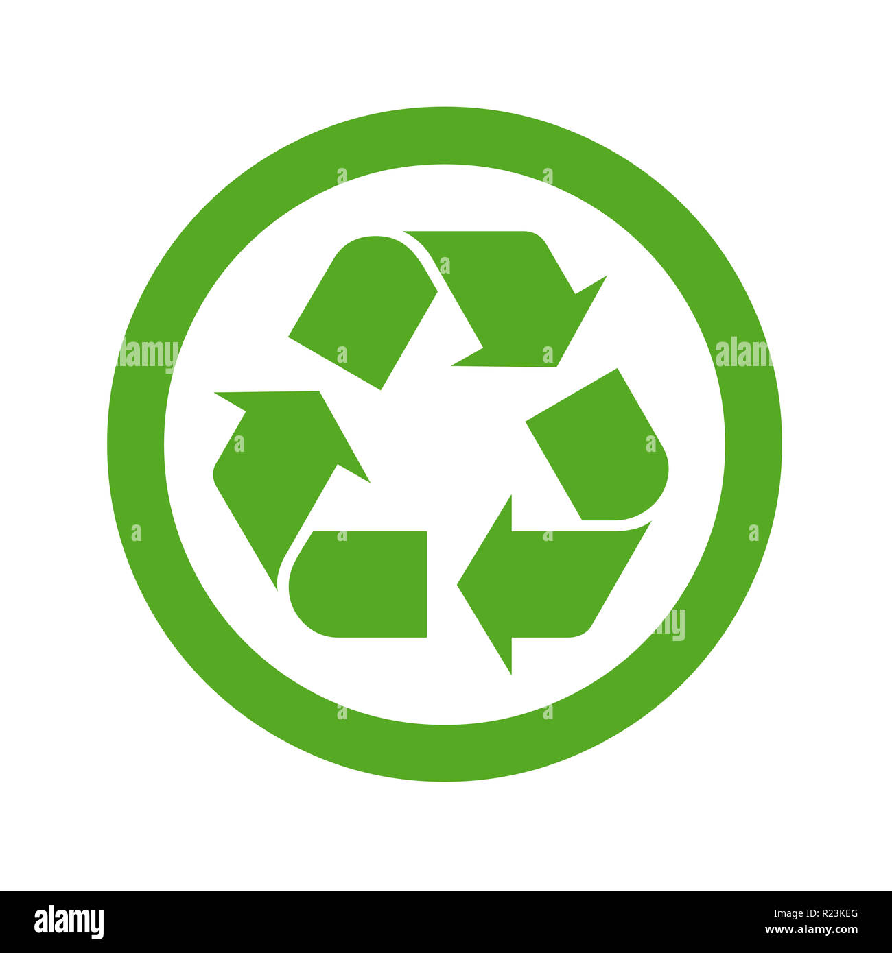 Recycle symbol icon with a white background Stock Photo - Alamy