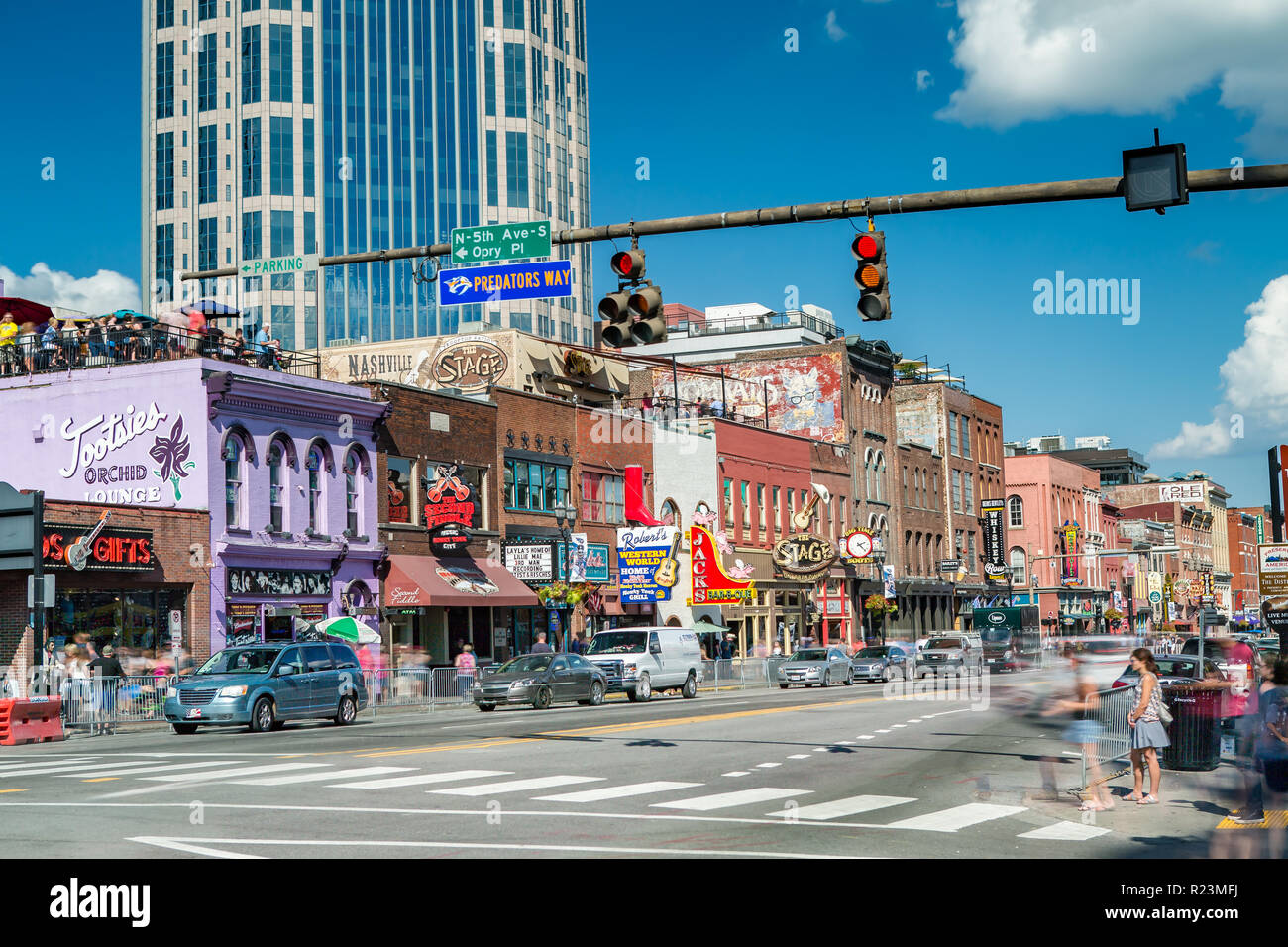 Broadway in Nashville, TN Stock Photo