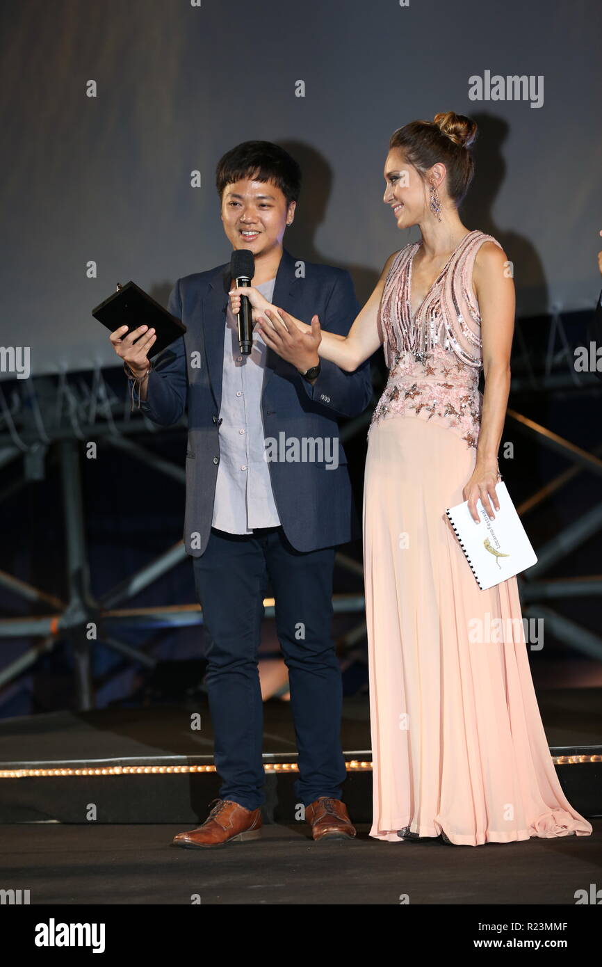 LOCARNO, SWITZERLAND – AUG 11, 2018: Yeow Siew Hua wins the Golden Leopard award / Pardo d'Oro of the 71st Locarno Film Festival (Ph: Mickael Chavet) Stock Photo