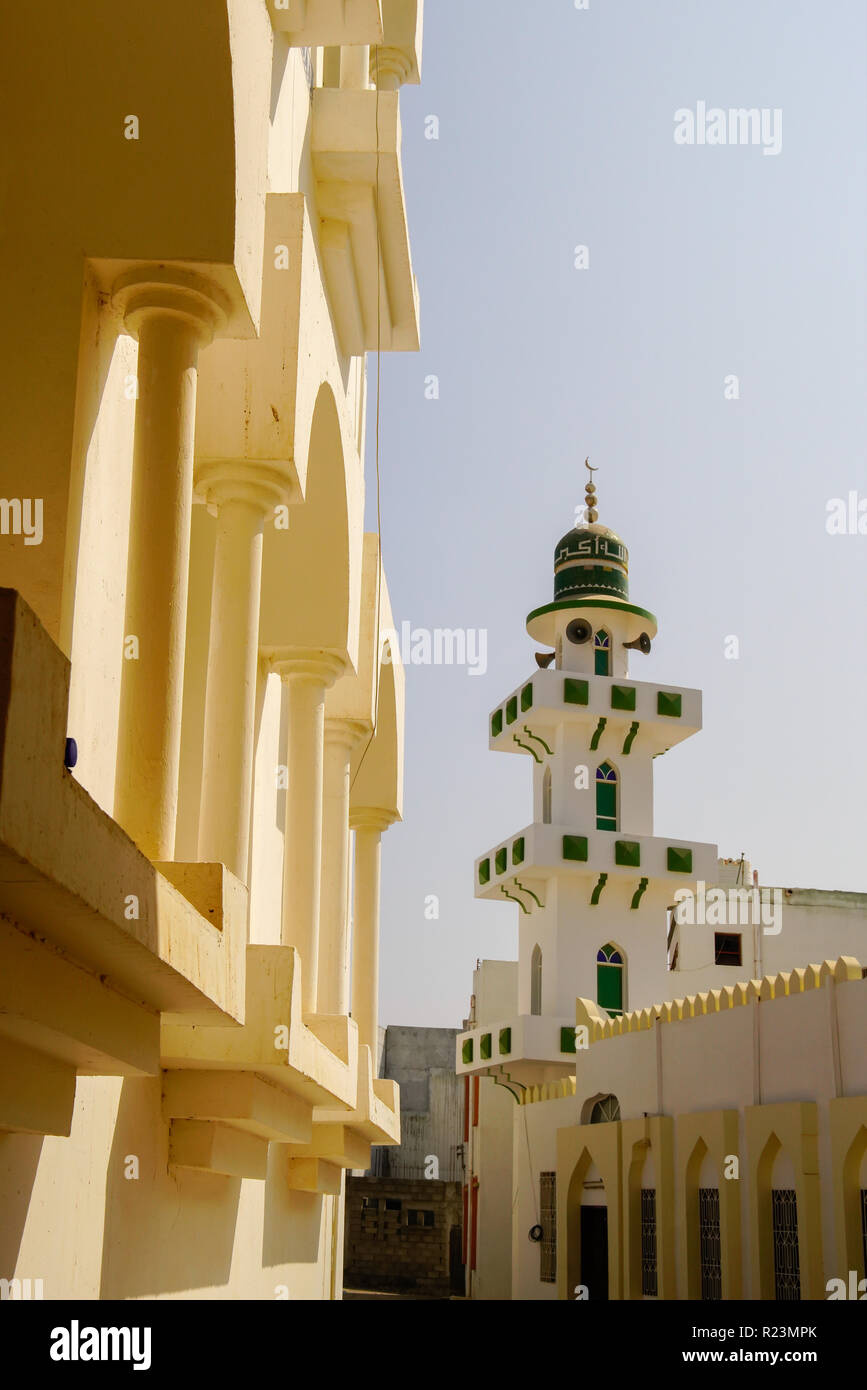 Mosque in Al Ayjah town, Sur bay, Oman. Stock Photo