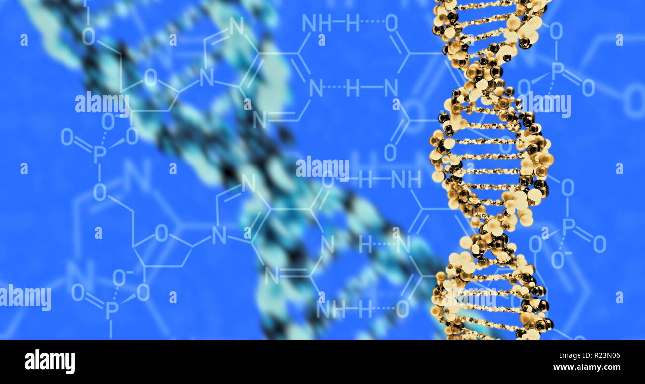 DNA molecule structure background. 3D render illustration Stock Photo ...