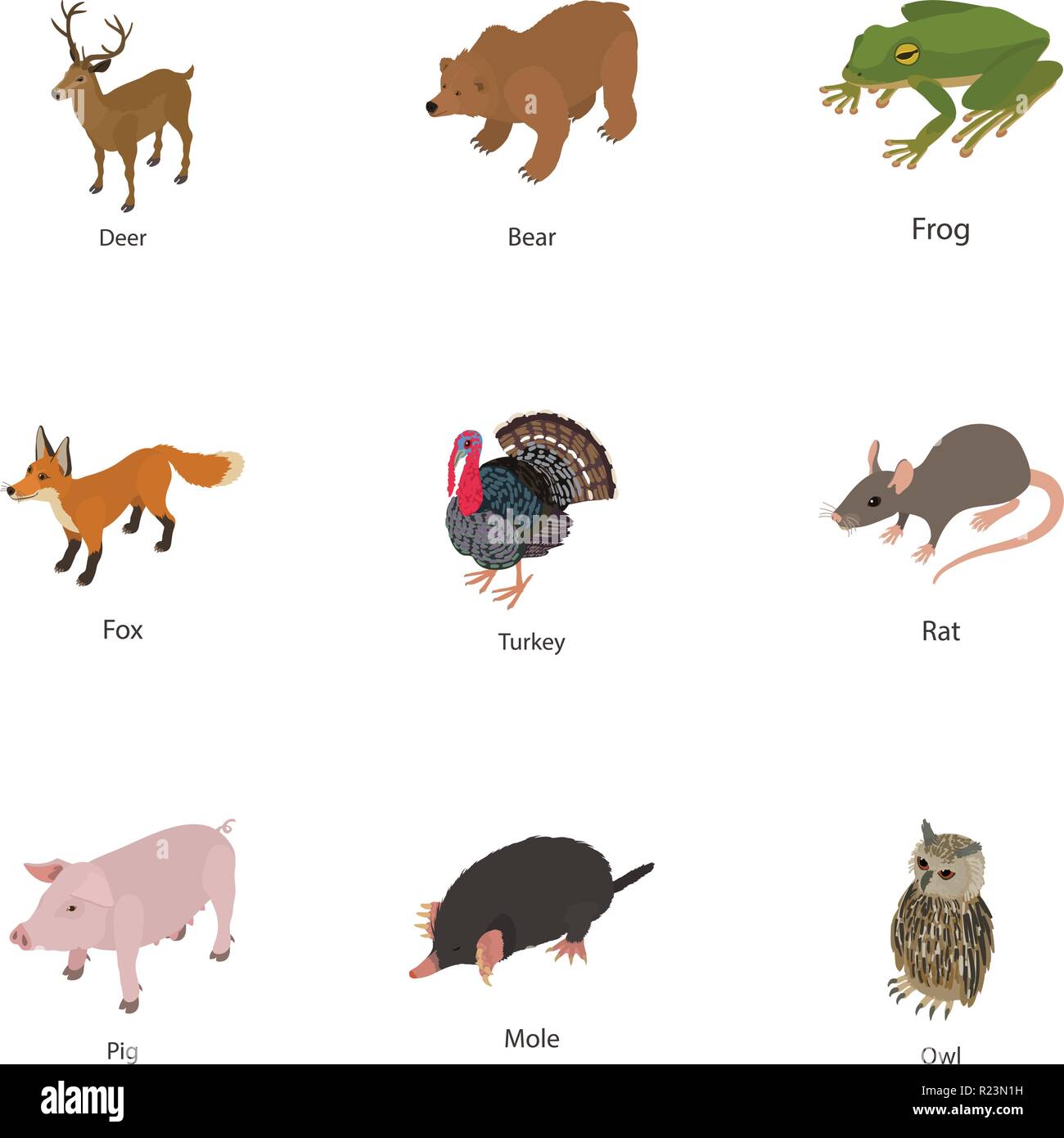 Atrocious icons set, isometric style Stock Vector