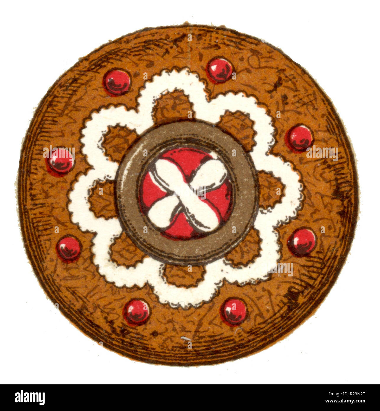 Gingerbread with decor,    1911 Stock Photo