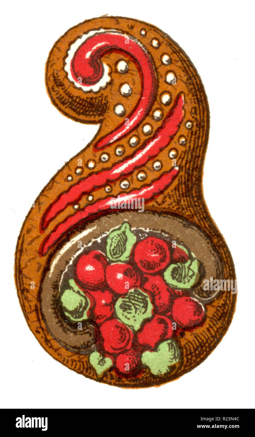 Gingerbread with decor,    1911 Stock Photo