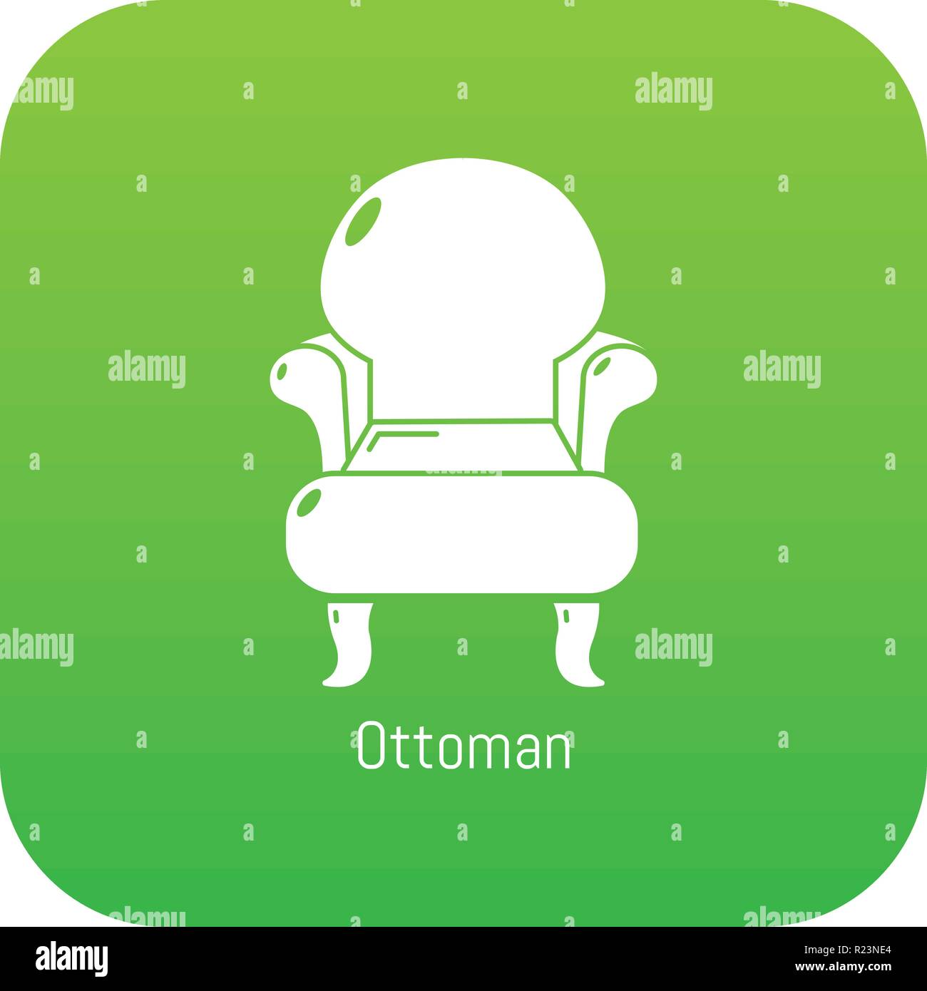 Vintage armchair icon green vector Stock Vector Image & Art - Alamy