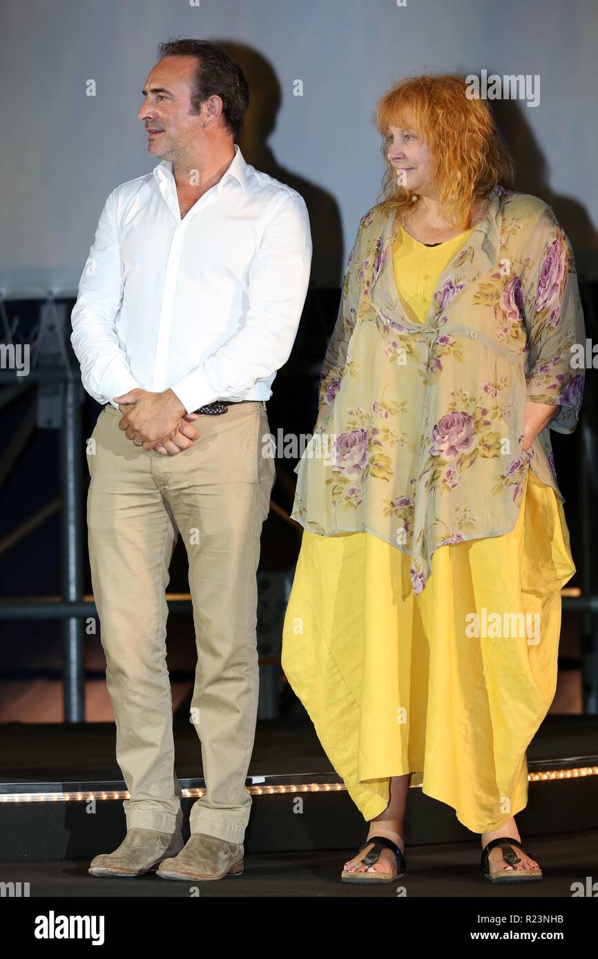 LOCARNO, SWITZERLAND – AUG 11: Jean Dujardin and Yolande Moreau attend the  'I Feel Good' screening at the Locarno Film Festival (Ph: Mickael Chavet  Stock Photo - Alamy