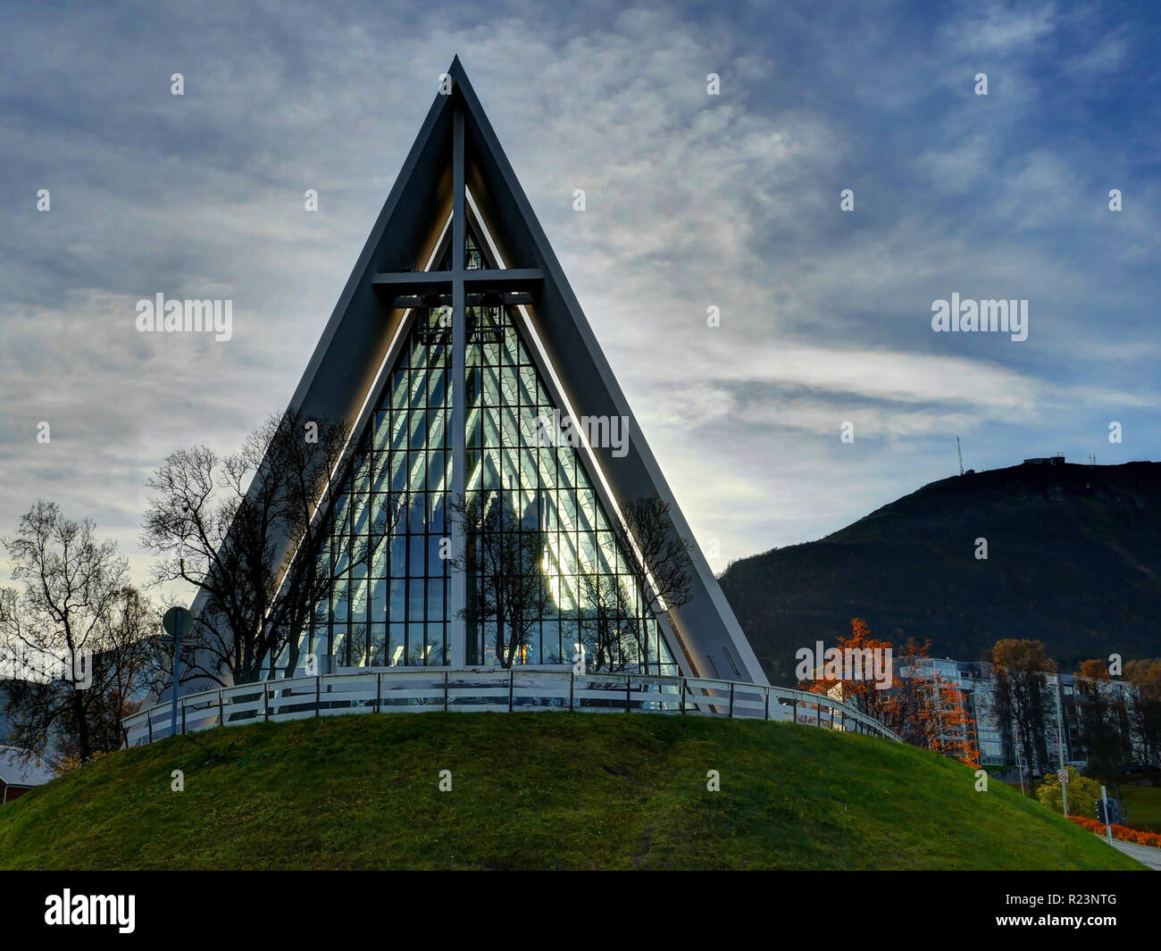 Arctic cathedral of Tromso, Norway Stock Photo