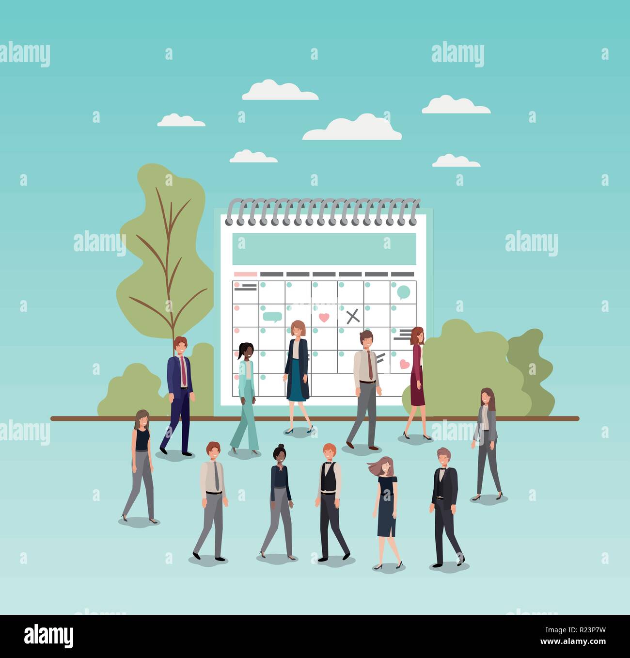 Scenic calendar Stock Vector Images - Alamy