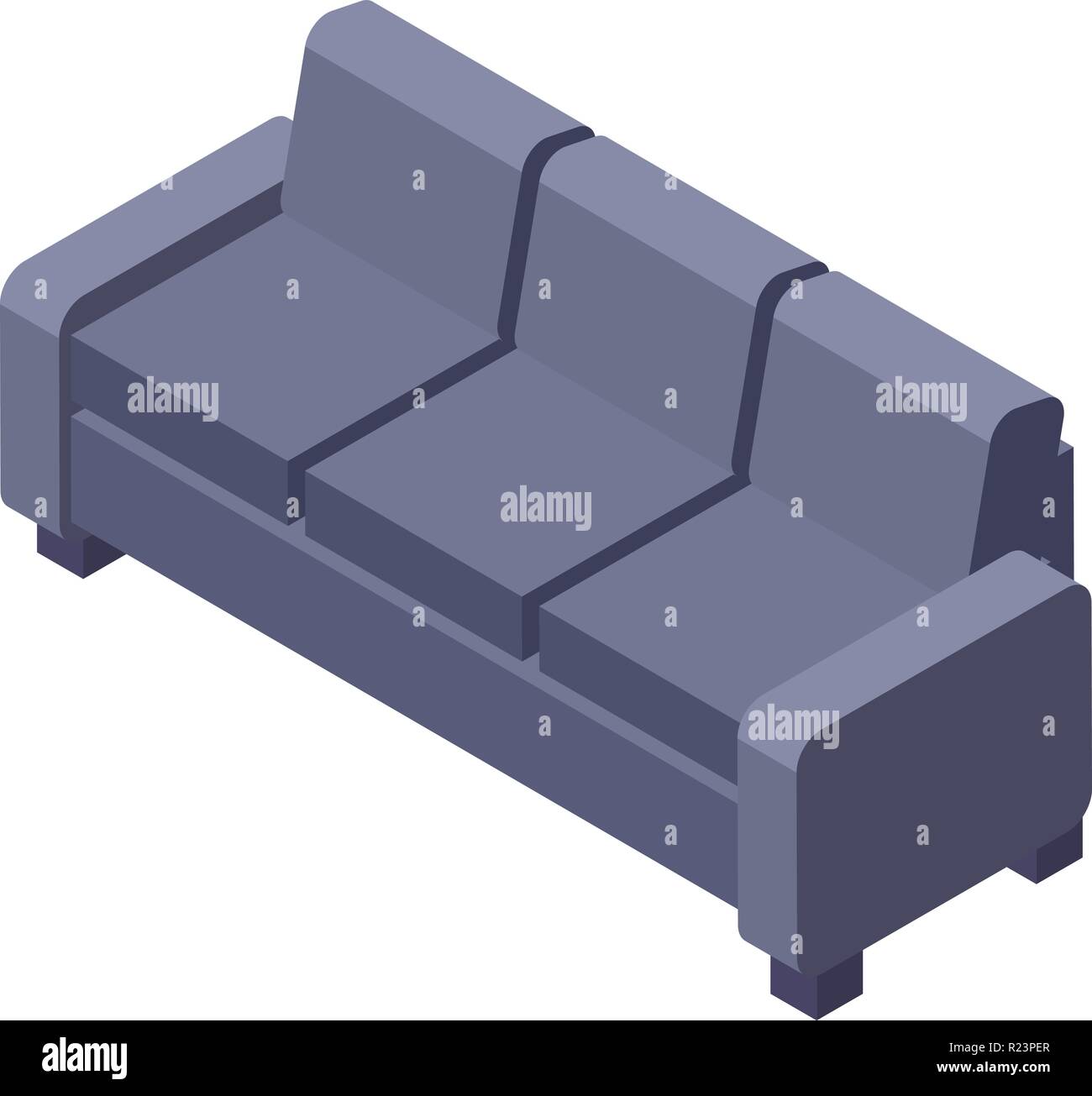 Grey home sofa icon, isometric style Stock Vector