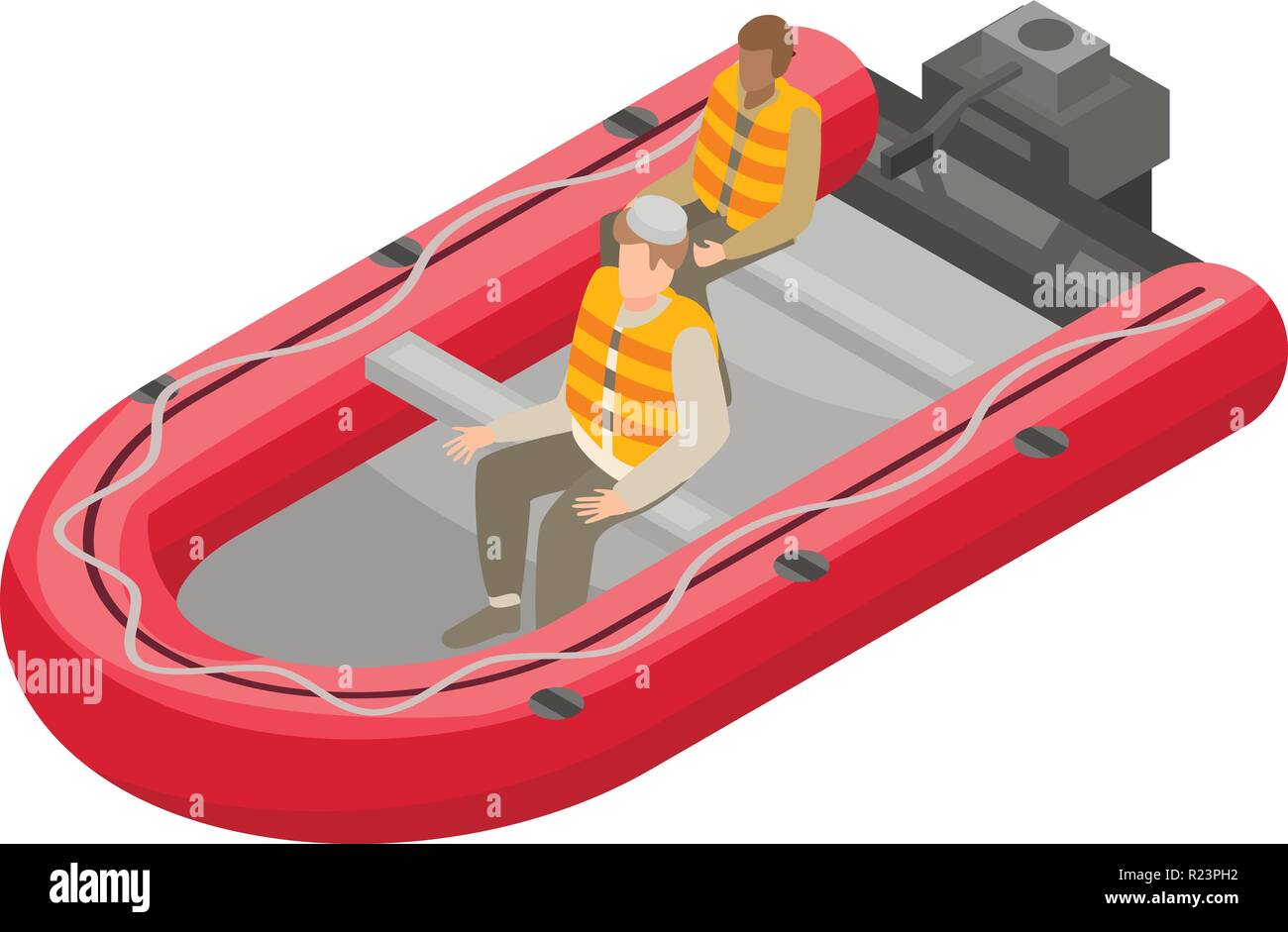 Migrant boat icon, isometric style Stock Vector