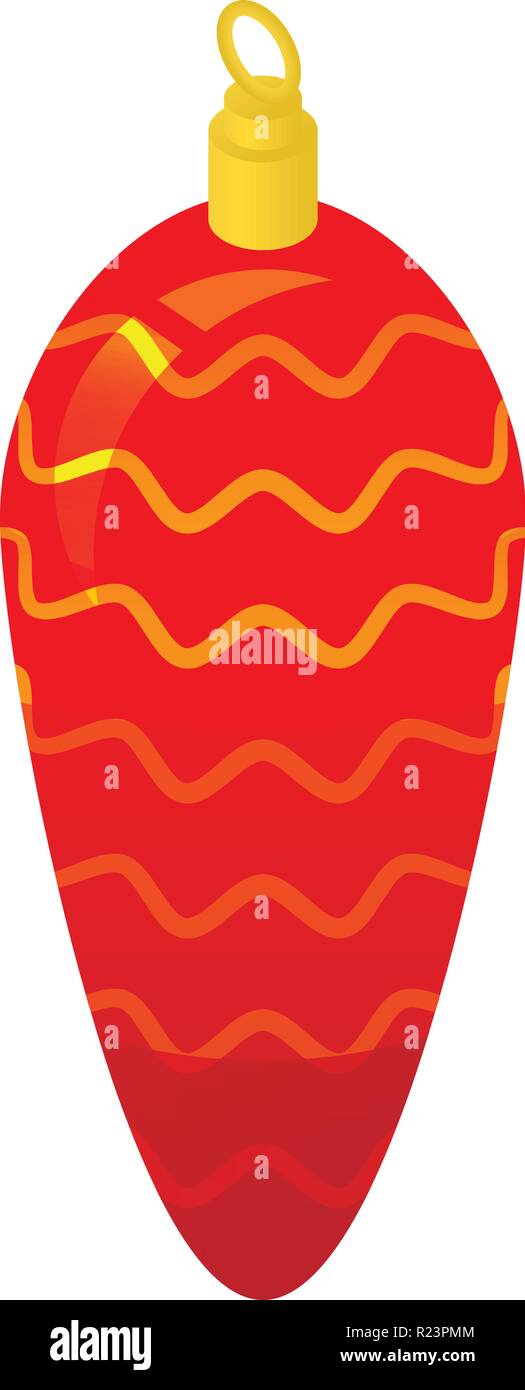 Red xmas cone icon, isometric style Stock Vector